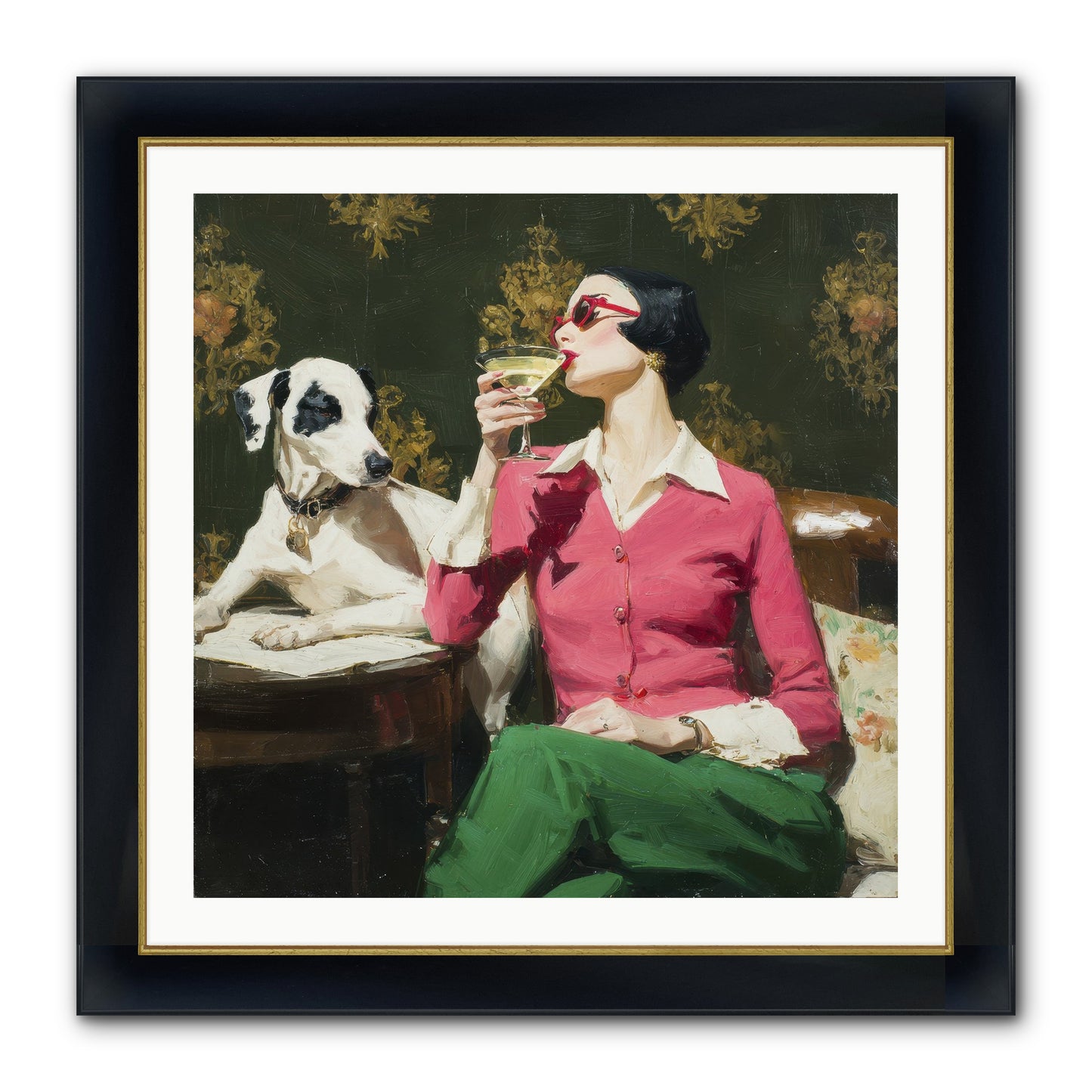 When Magnolias Bloomed Framed Print - Wide Black w/Gold 30x30