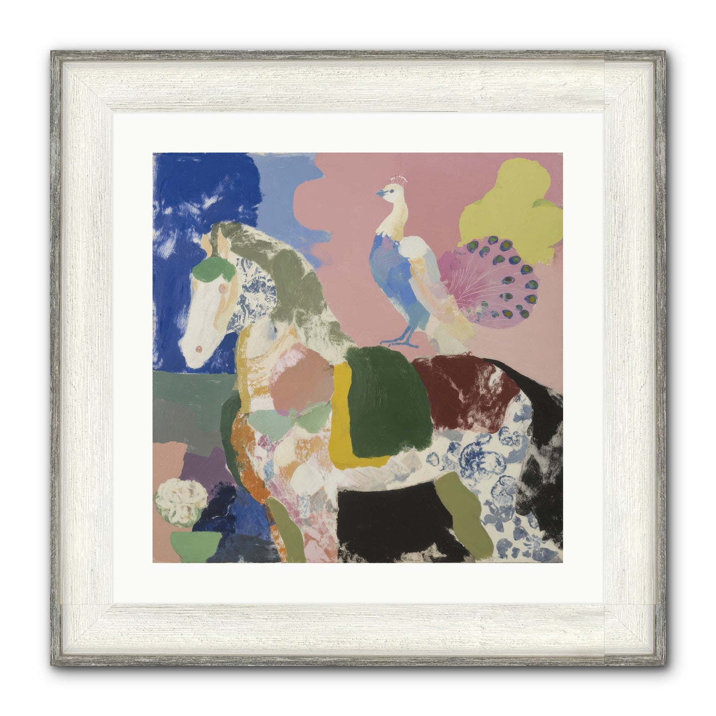 When Opposites Became Poetry Framed Print - Driftwood White 20x20