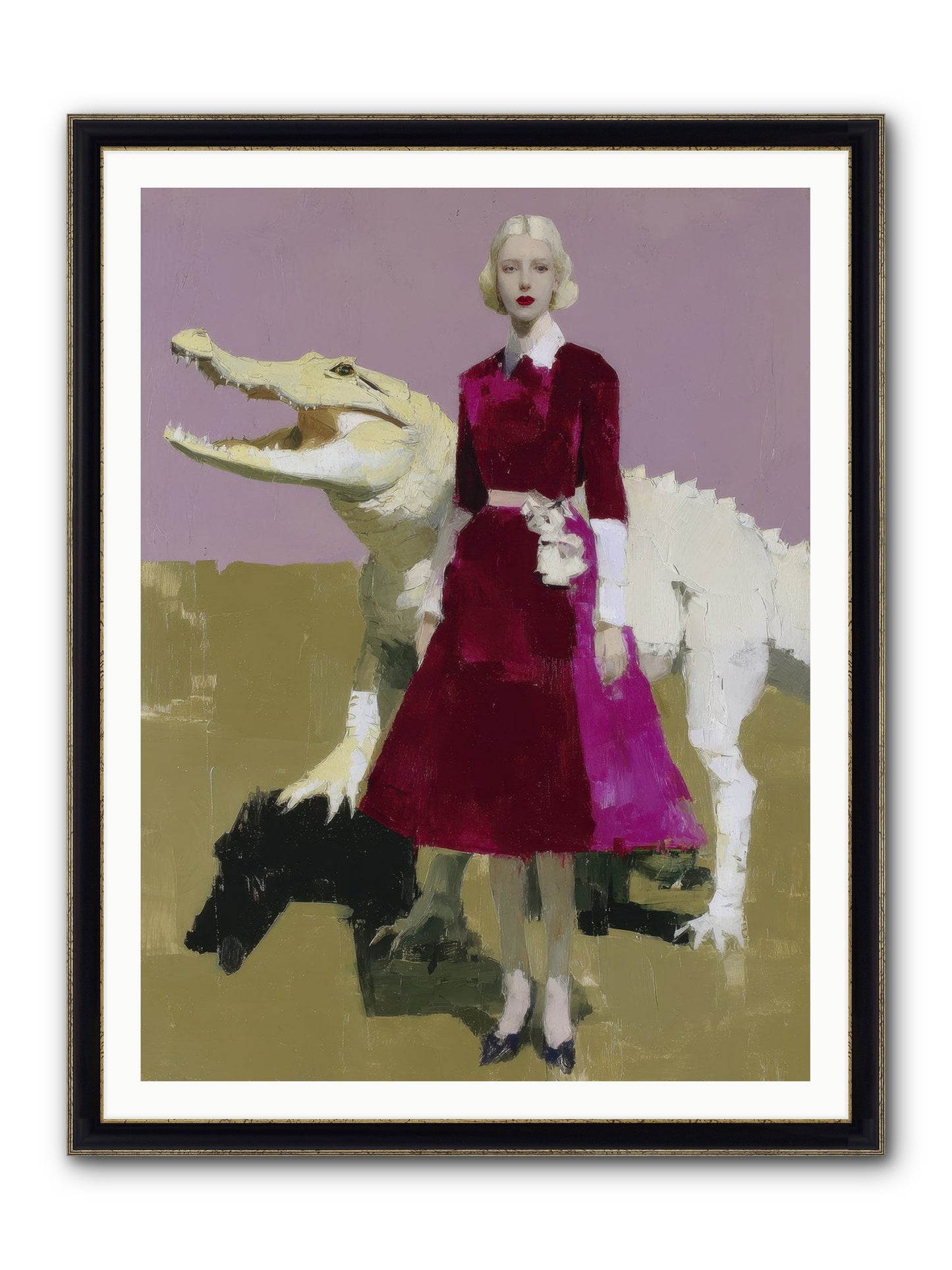 When Pearls Were Borrowed Framed Print - Black & Gold 36x48