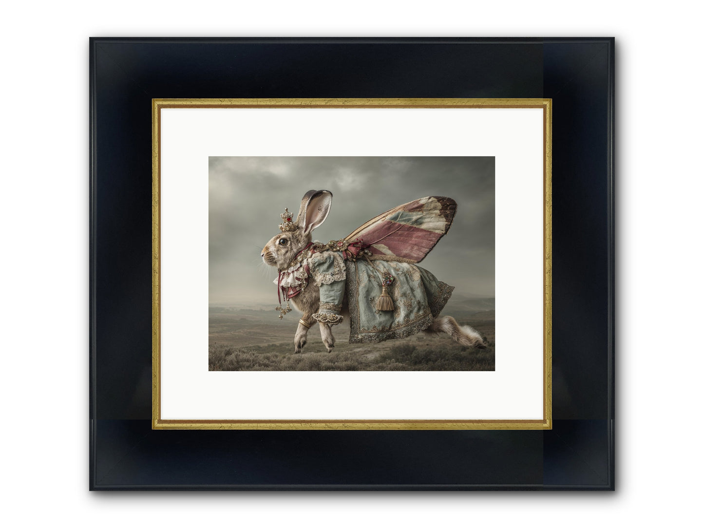 When Petals Fall Upward No.1 Framed Print - Wide Black w/Gold 12x9