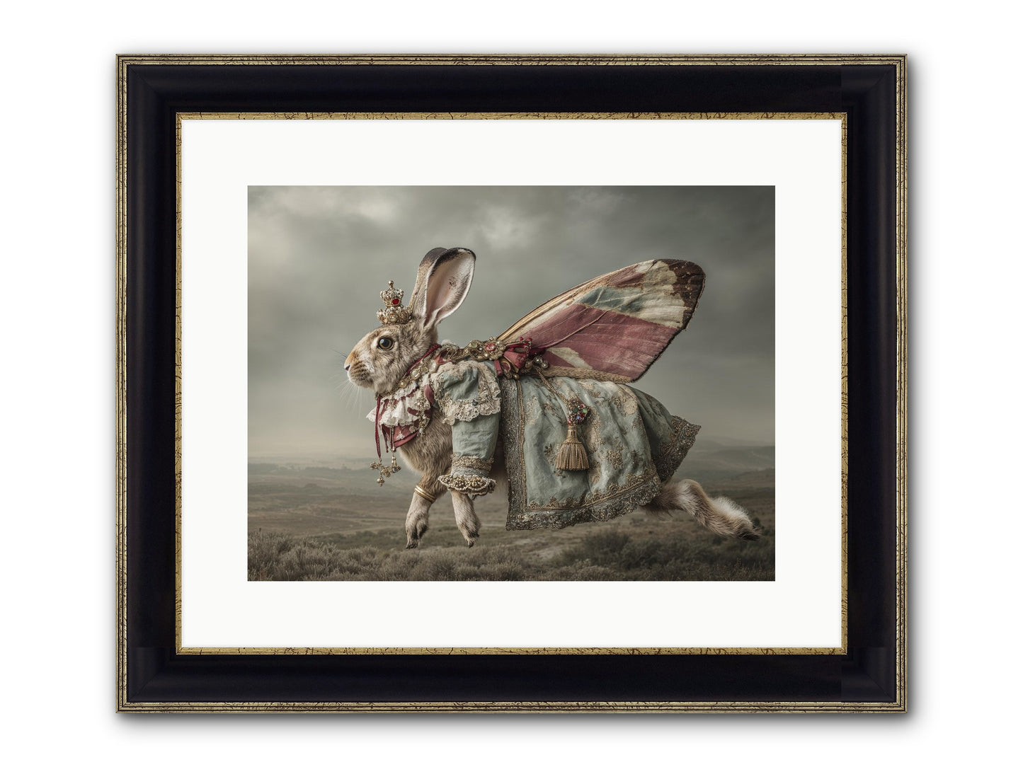 When Petals Fall Upward No.1 Framed Print - Black & Gold 16x12