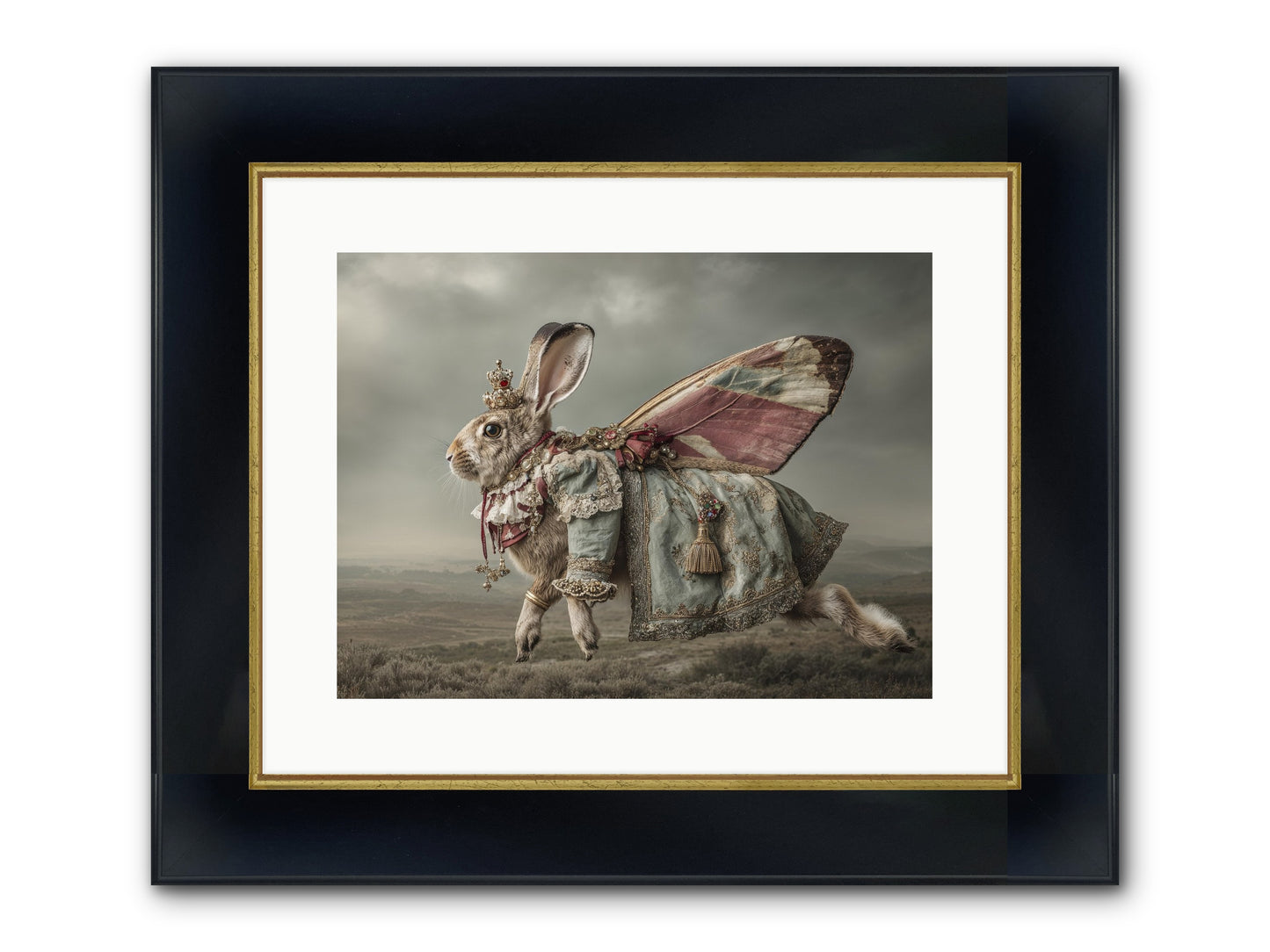 When Petals Fall Upward No.1 Framed Print - Wide Black w/Gold 16x12