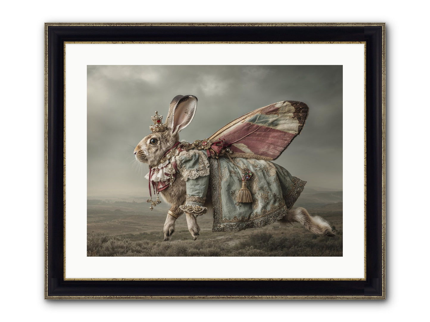When Petals Fall Upward No.1 Framed Print - Black & Gold 24x18