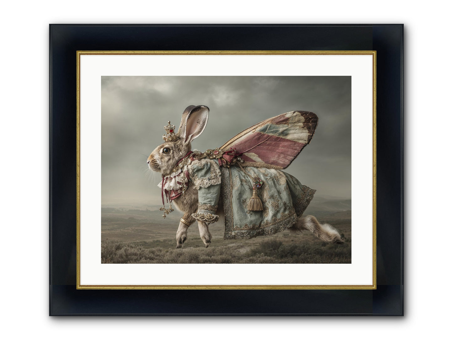 When Petals Fall Upward No.1 Framed Print - Wide Black w/Gold 24x18
