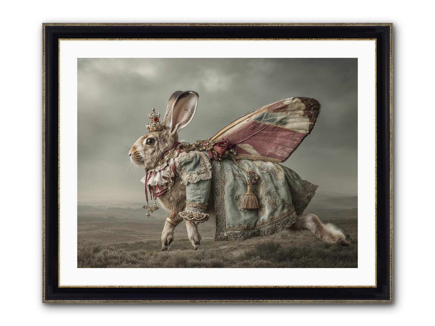 When Petals Fall Upward No.1 Framed Print - Black & Gold 32x24