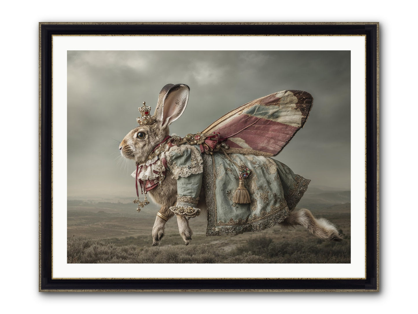 When Petals Fall Upward No.1 Framed Print - Black & Gold 40x30
