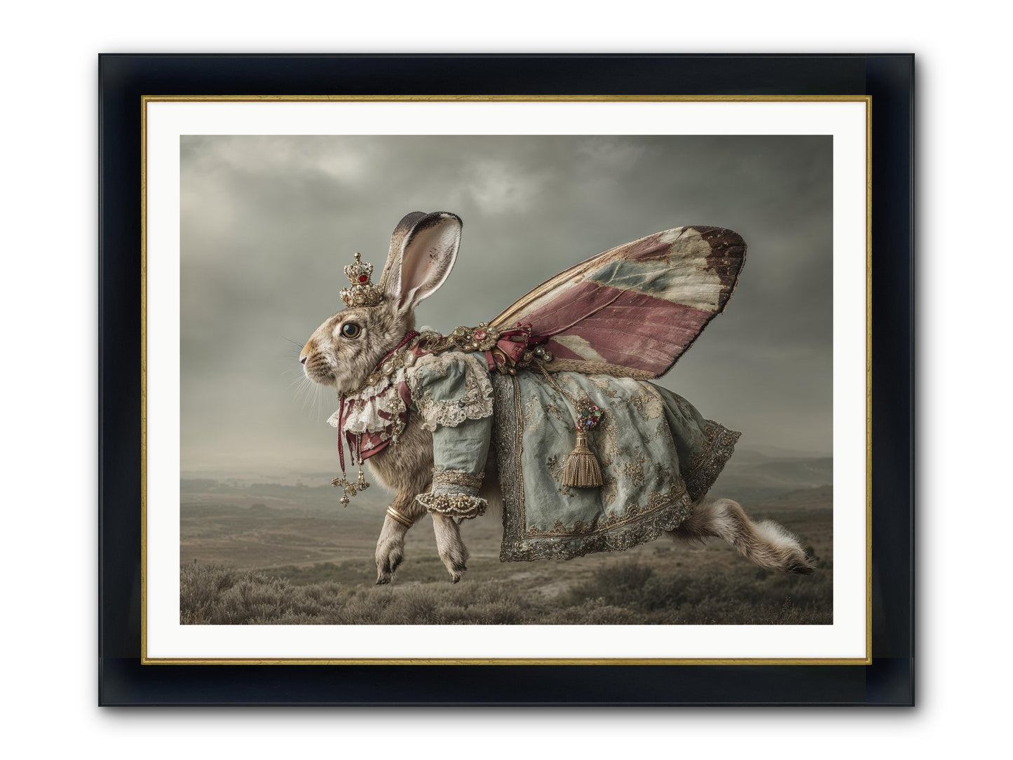 When Petals Fall Upward No.1 Framed Print - Wide Black w/Gold 40x30