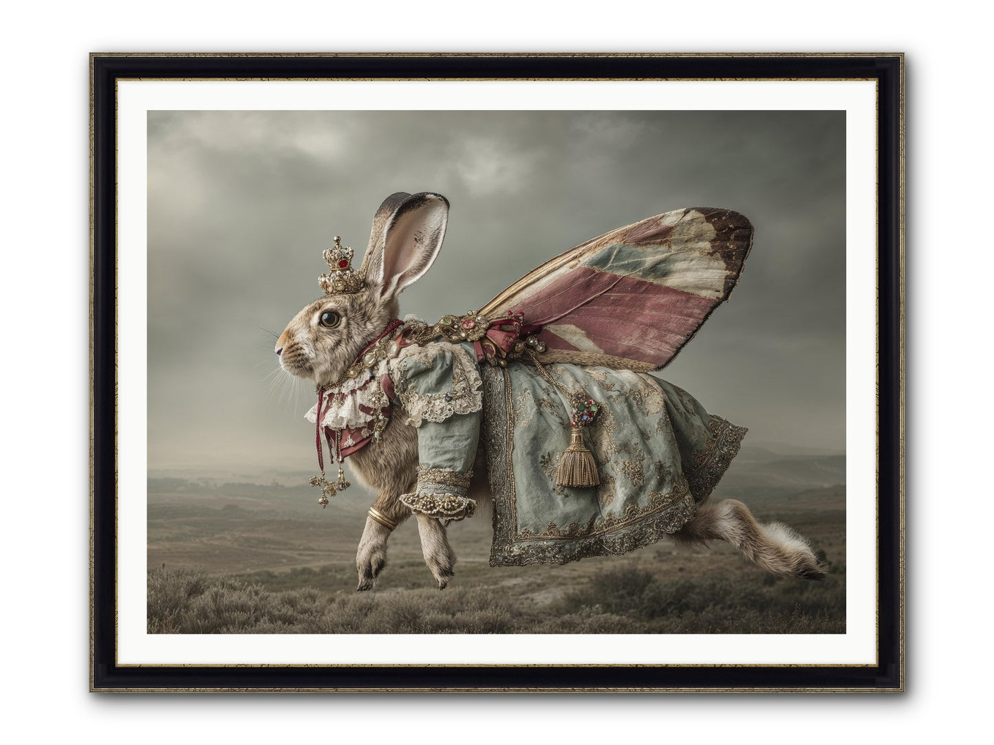 When Petals Fall Upward No.1 Framed Print - Black & Gold 48x36