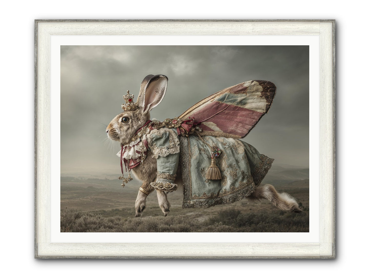 When Petals Fall Upward No.1 Framed Print - Driftwood White 48x36