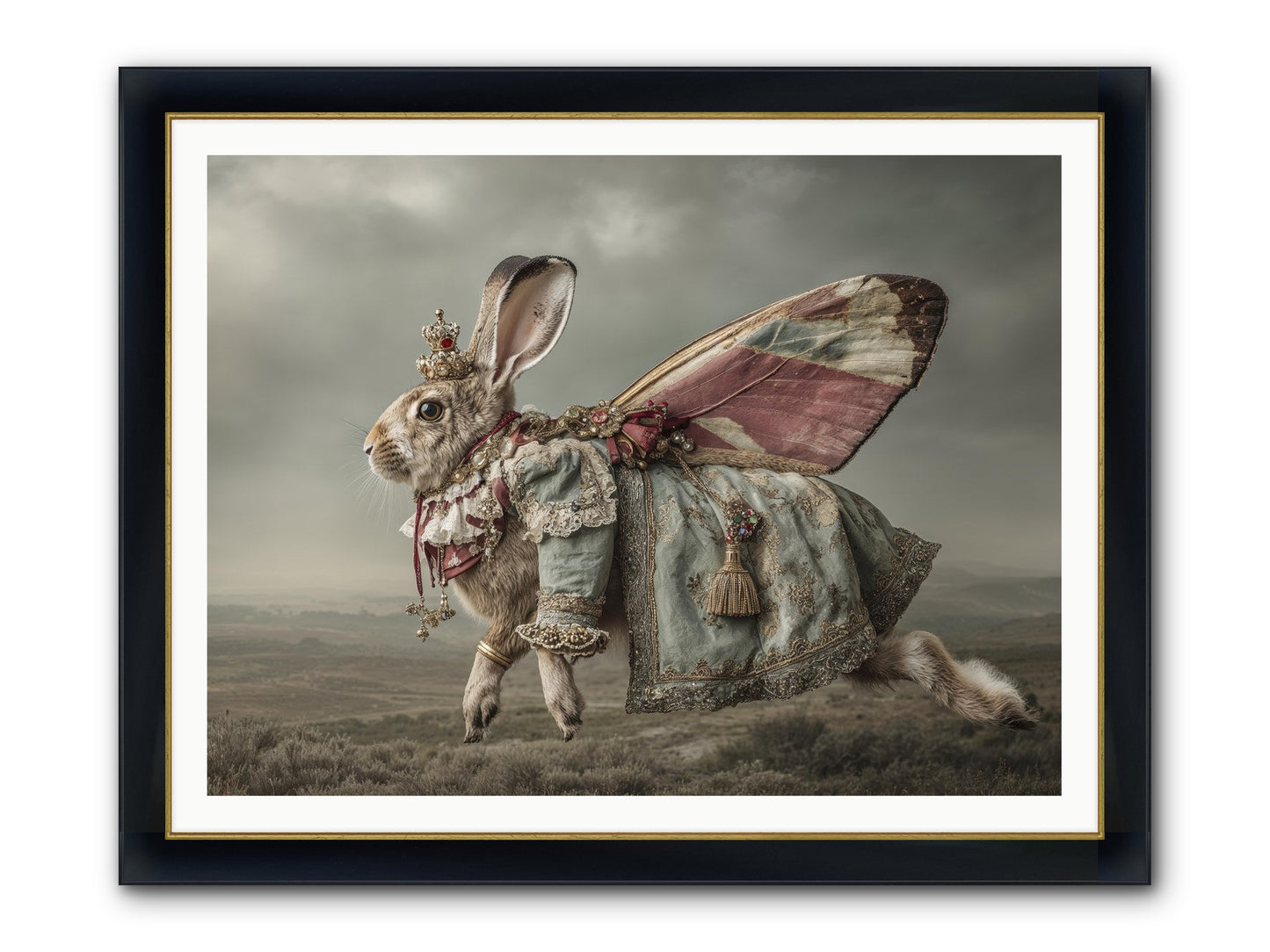 When Petals Fall Upward No.1 Framed Print - Wide Black w/Gold 48x36