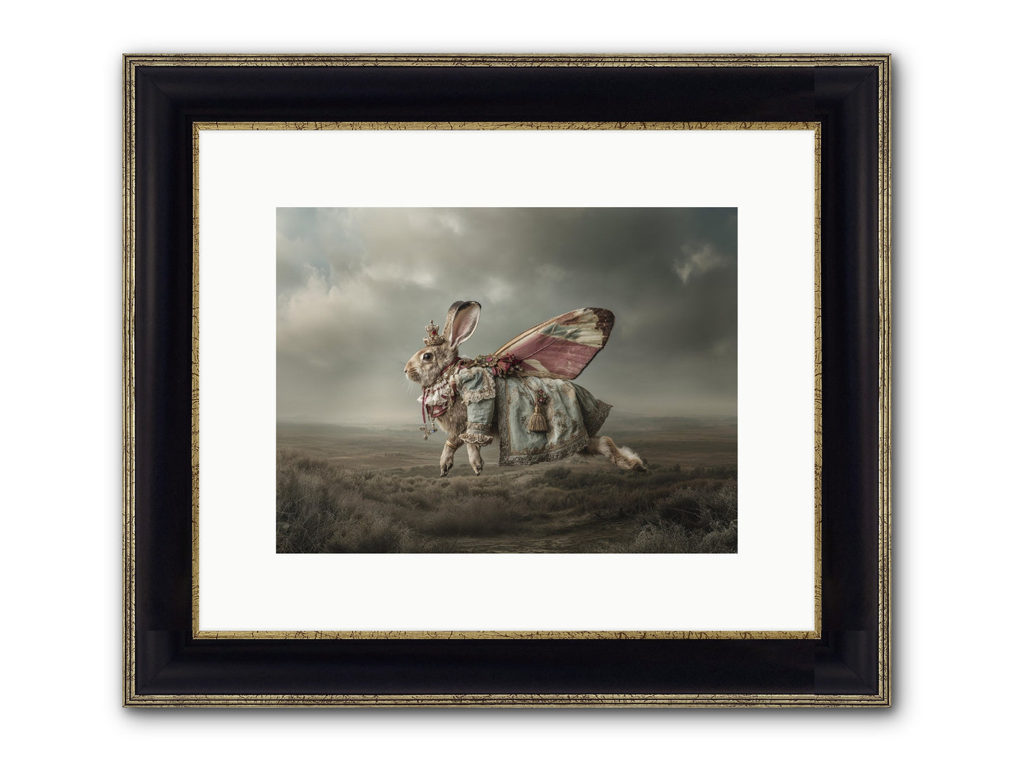 When Petals Fall Upward No.2 Framed Print - Black & Gold 12x9