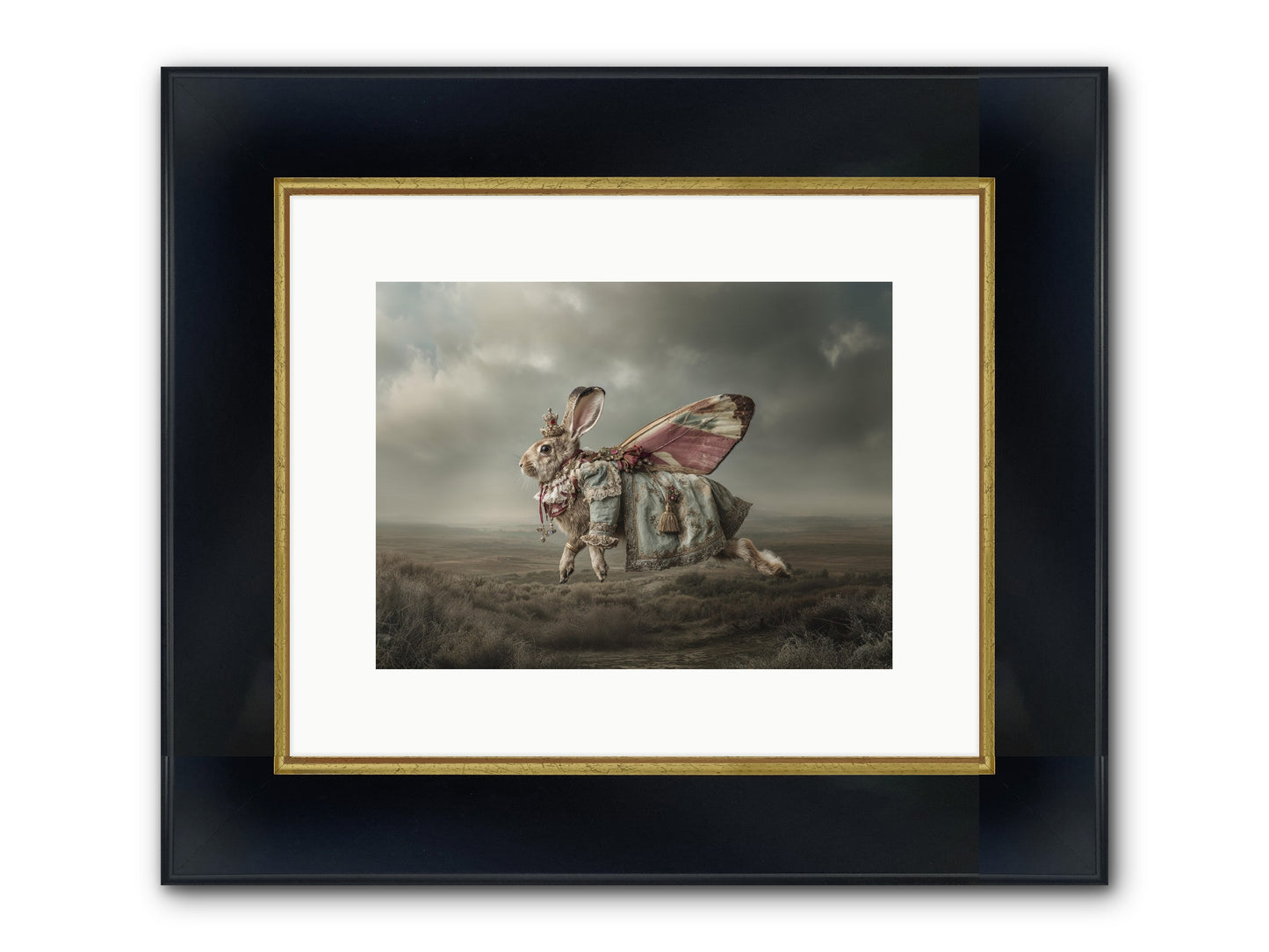 When Petals Fall Upward No.2 Framed Print - Wide Black w/Gold 12x9