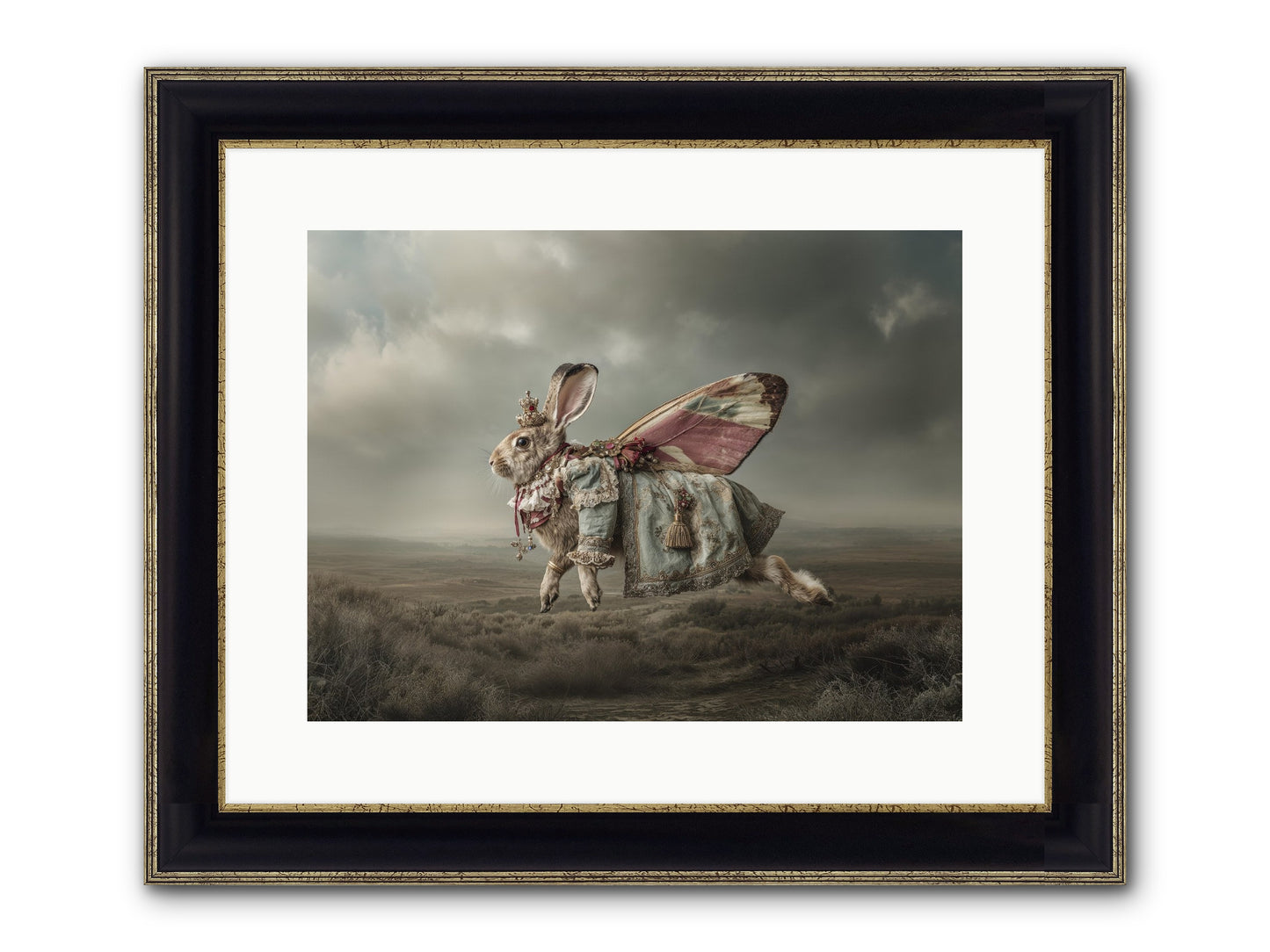 When Petals Fall Upward No.2 Framed Print - Black & Gold 16x12
