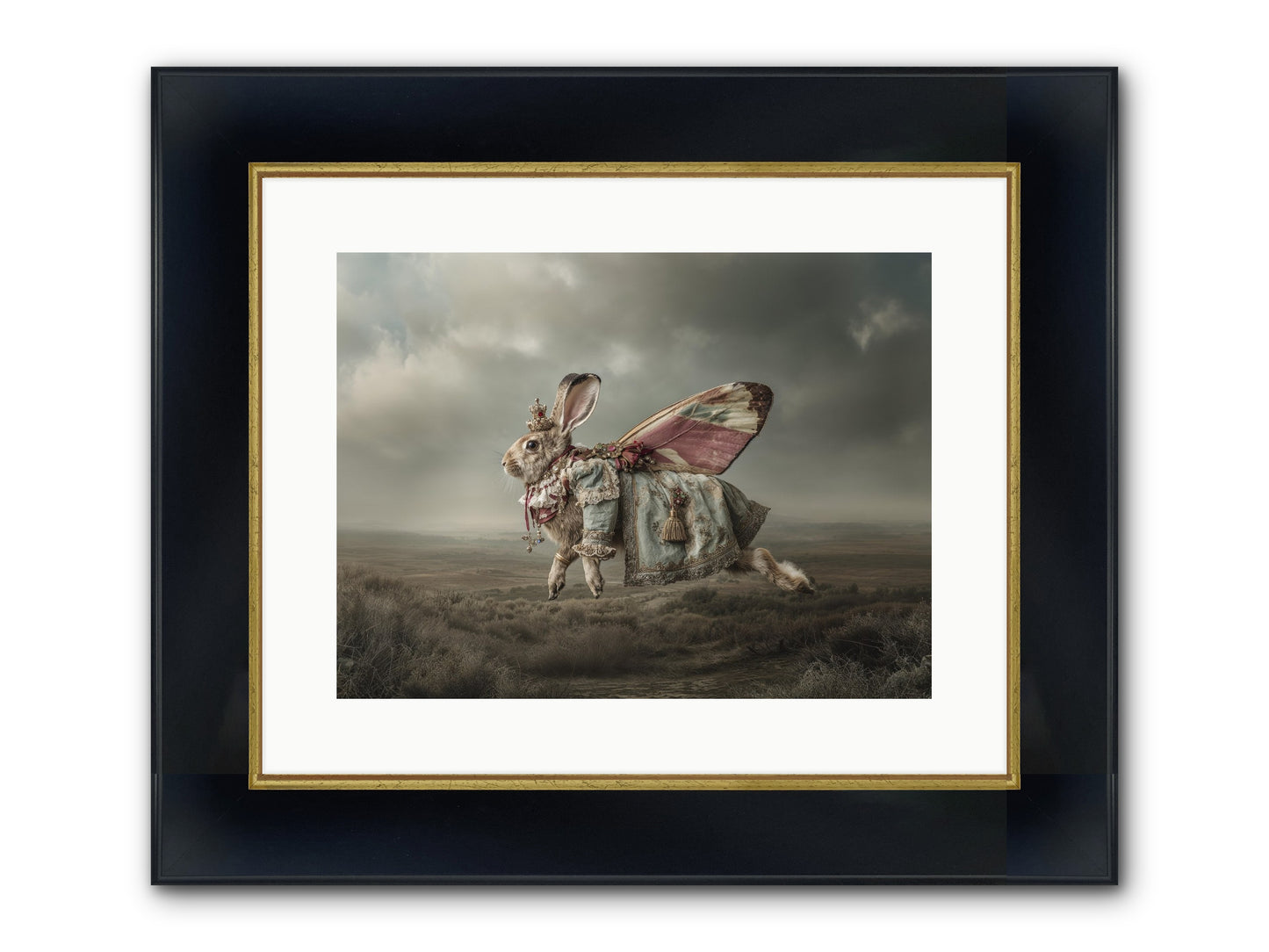 When Petals Fall Upward No.2 Framed Print - Wide Black w/Gold 16x12