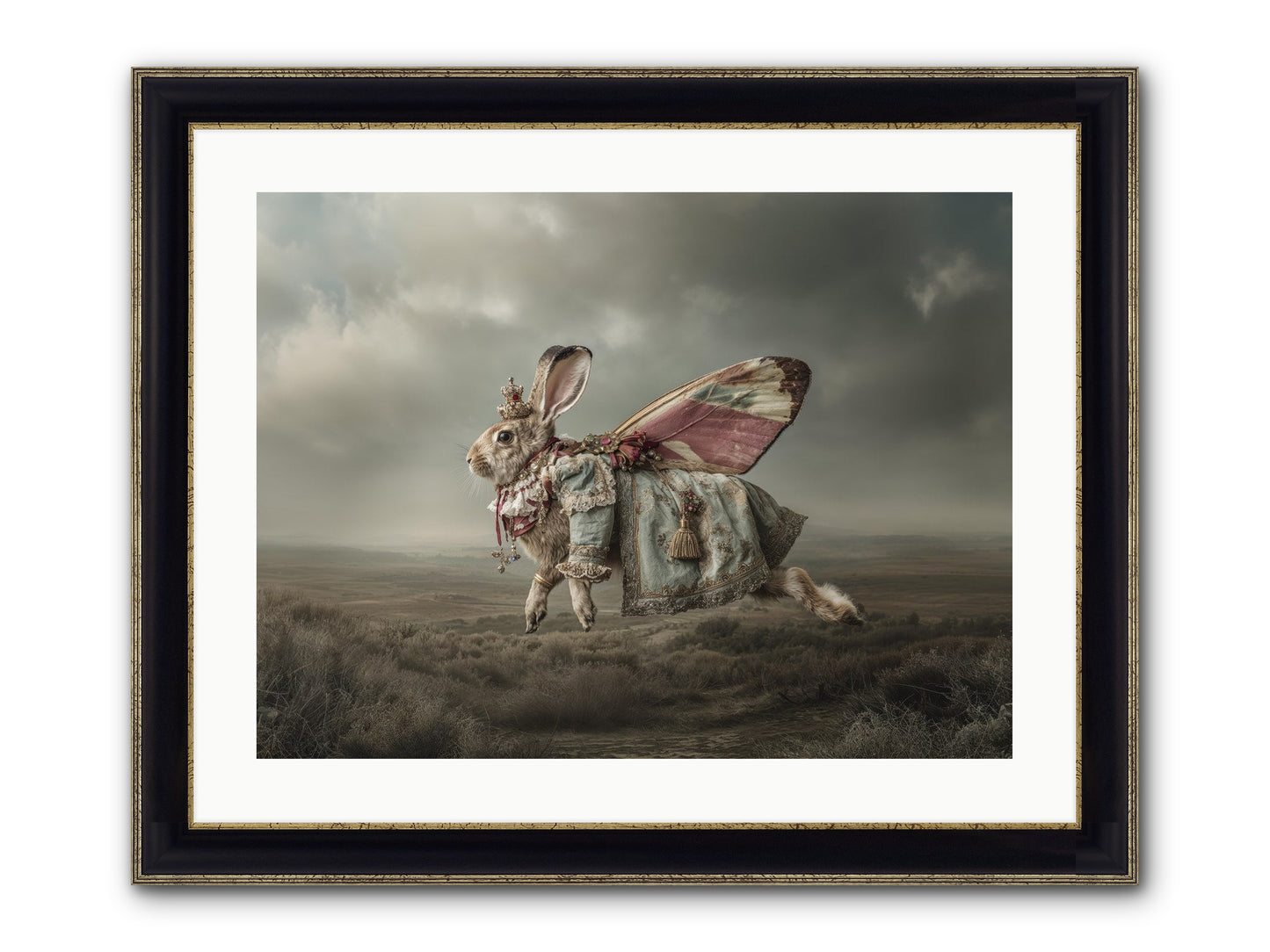 When Petals Fall Upward No.2 Framed Print - Black & Gold 24x18