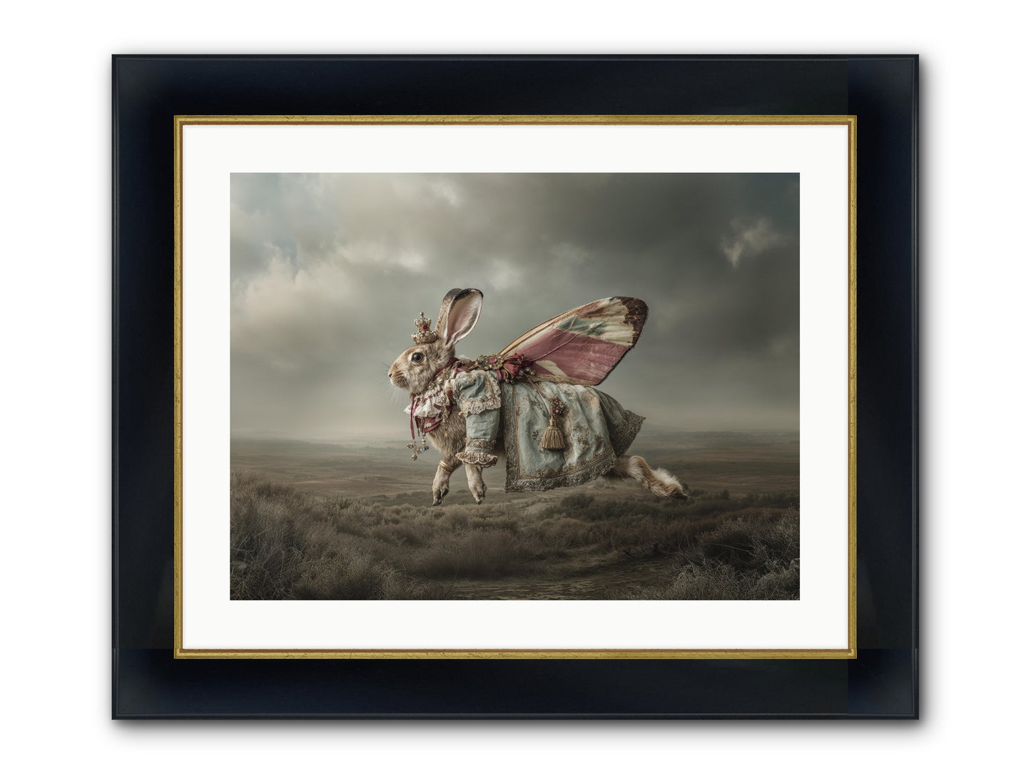 When Petals Fall Upward No.2 Framed Print - Wide Black w/Gold 24x18