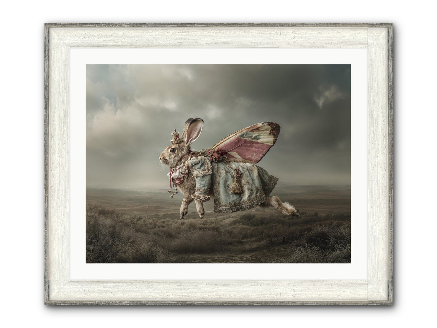When Petals Fall Upward No.2 Framed Print - Driftwood White 32x24