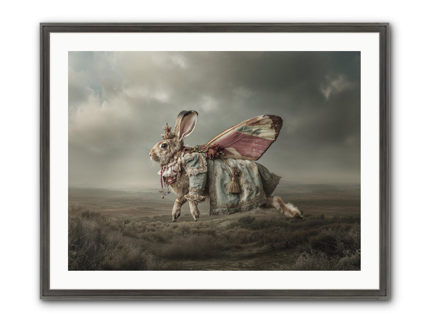 When Petals Fall Upward No.2 Framed Print - Slimwoods Black/Silver 32x24
