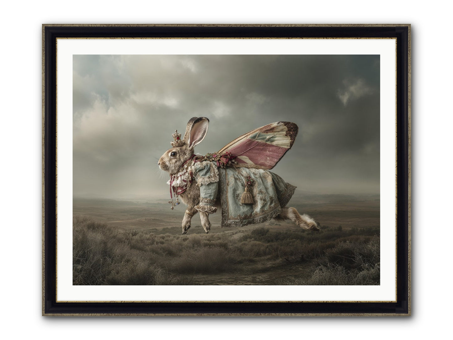 When Petals Fall Upward No.2 Framed Print - Black & Gold 40x30