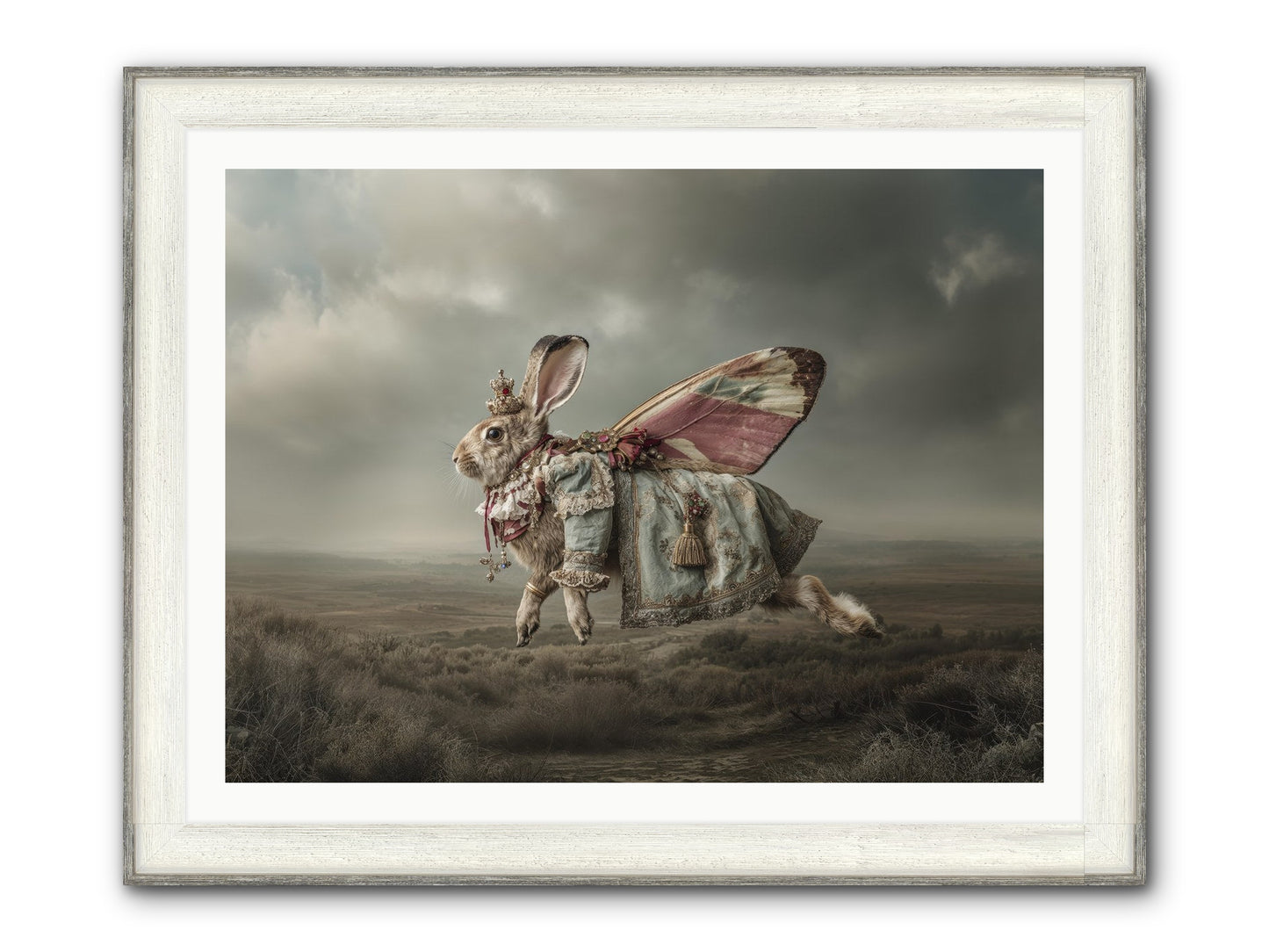 When Petals Fall Upward No.2 Framed Print - Driftwood White 40x30