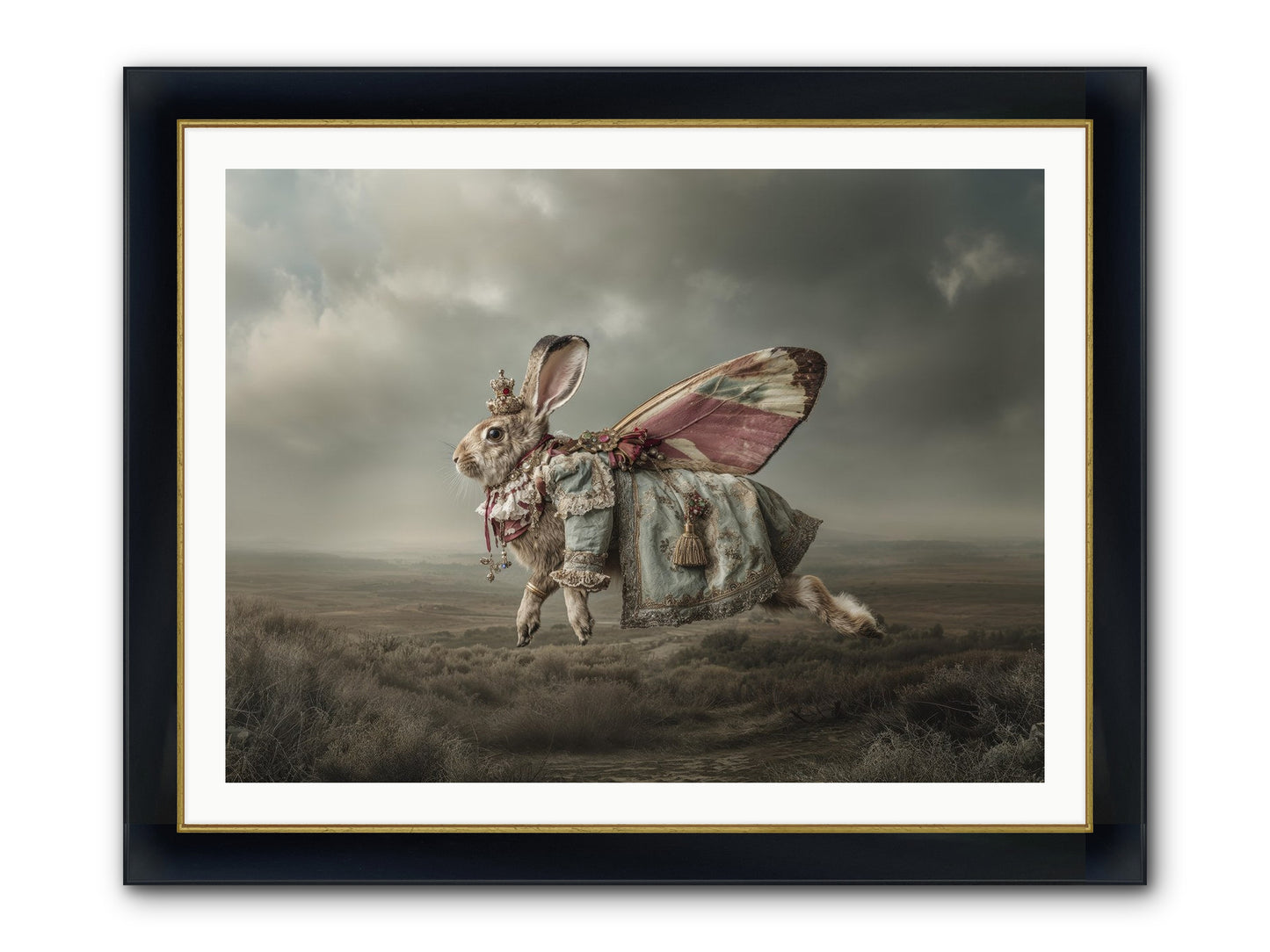 When Petals Fall Upward No.2 Framed Print - Wide Black w/Gold 40x30