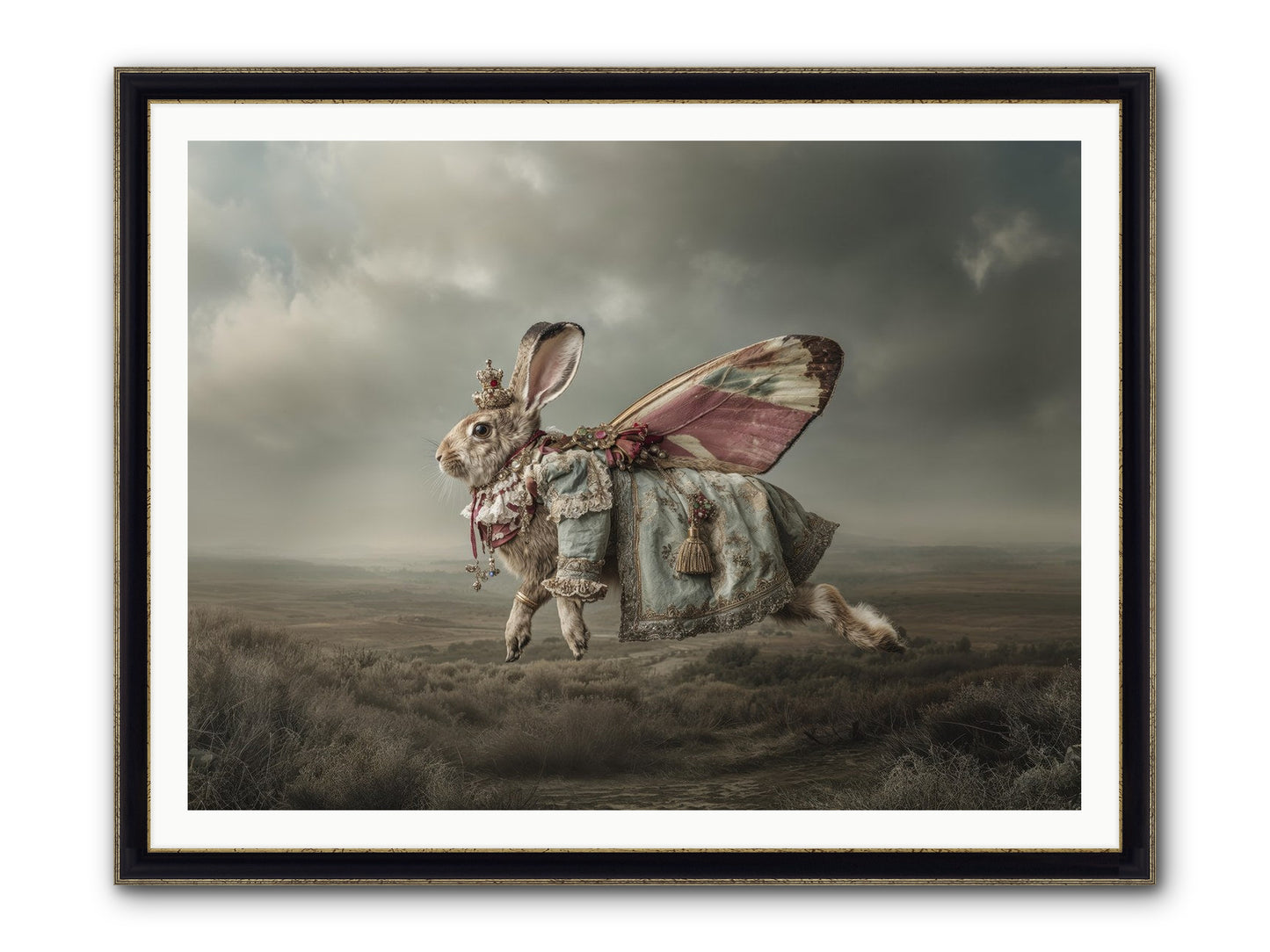 When Petals Fall Upward No.2 Framed Print - Black & Gold 48x36