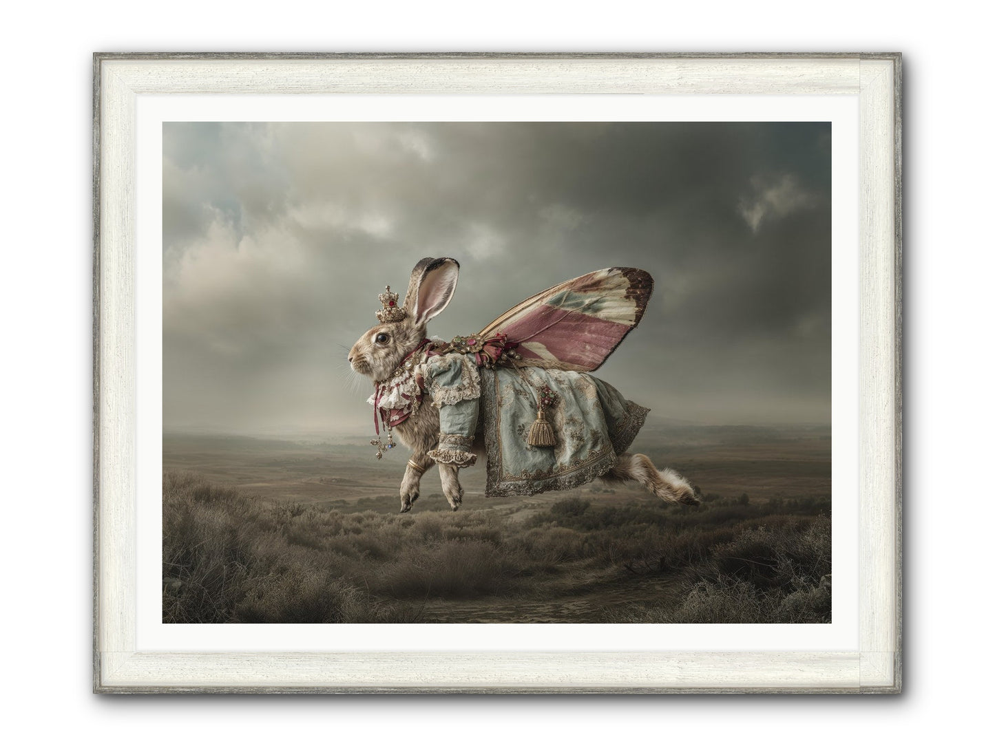 When Petals Fall Upward No.2 Framed Print - Driftwood White 48x36
