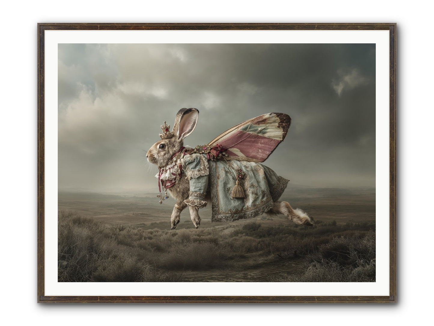 When Petals Fall Upward No.2 Framed Print - Slimwoods Black/Gold 48x36