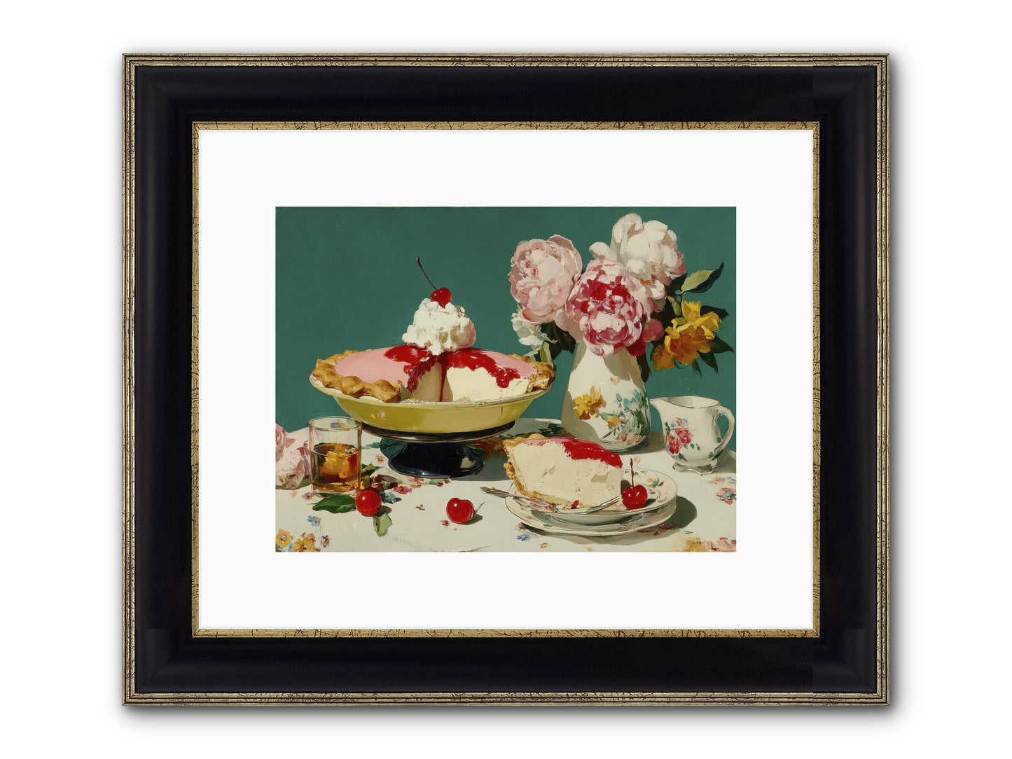 When Pie Was Paradise Framed Print - Black & Gold 12x9