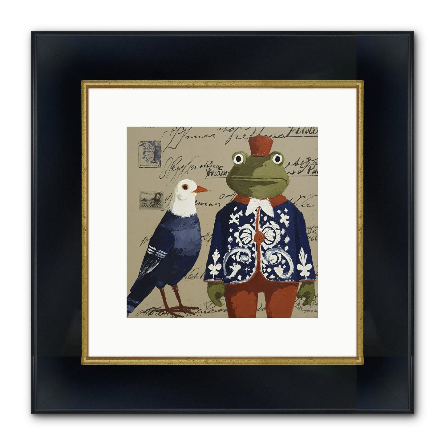 When Serendipity Enters Framed Print - Wide Black w/Gold 10x10
