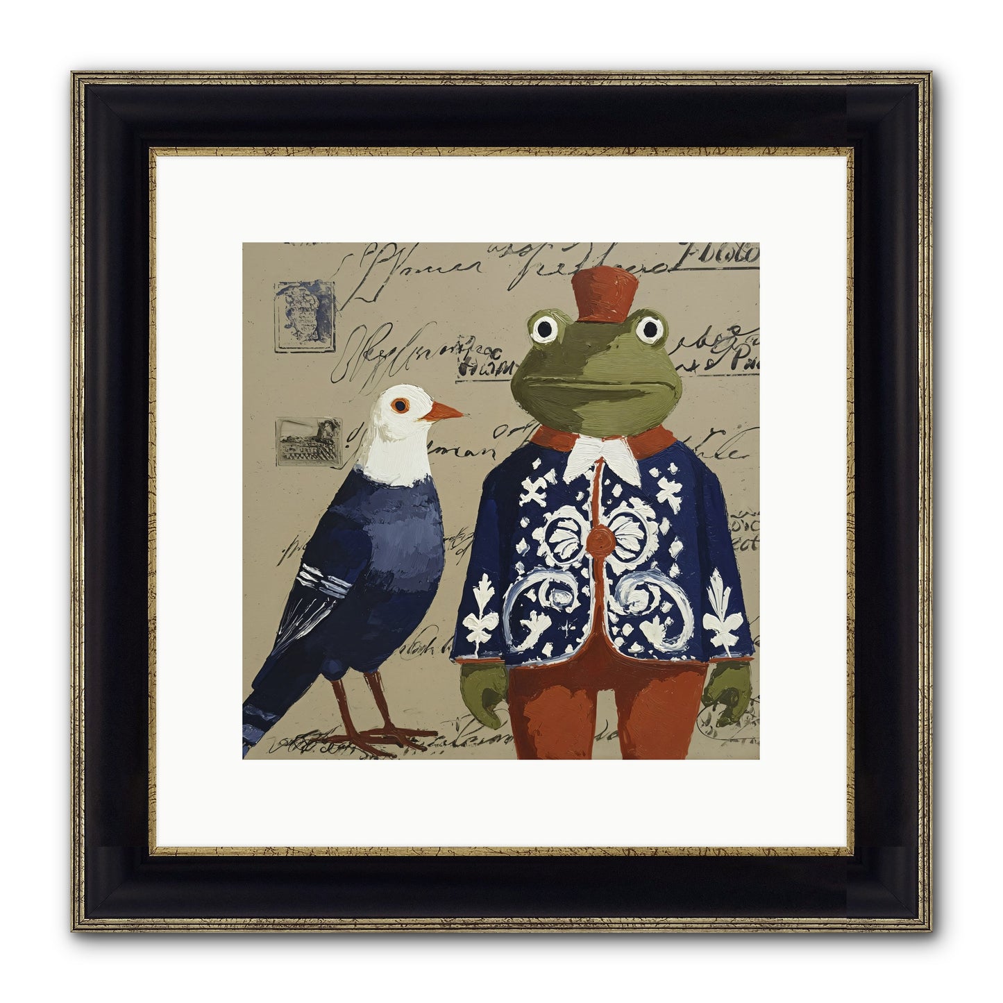 When Serendipity Enters Framed Print - Black & Gold 12x12