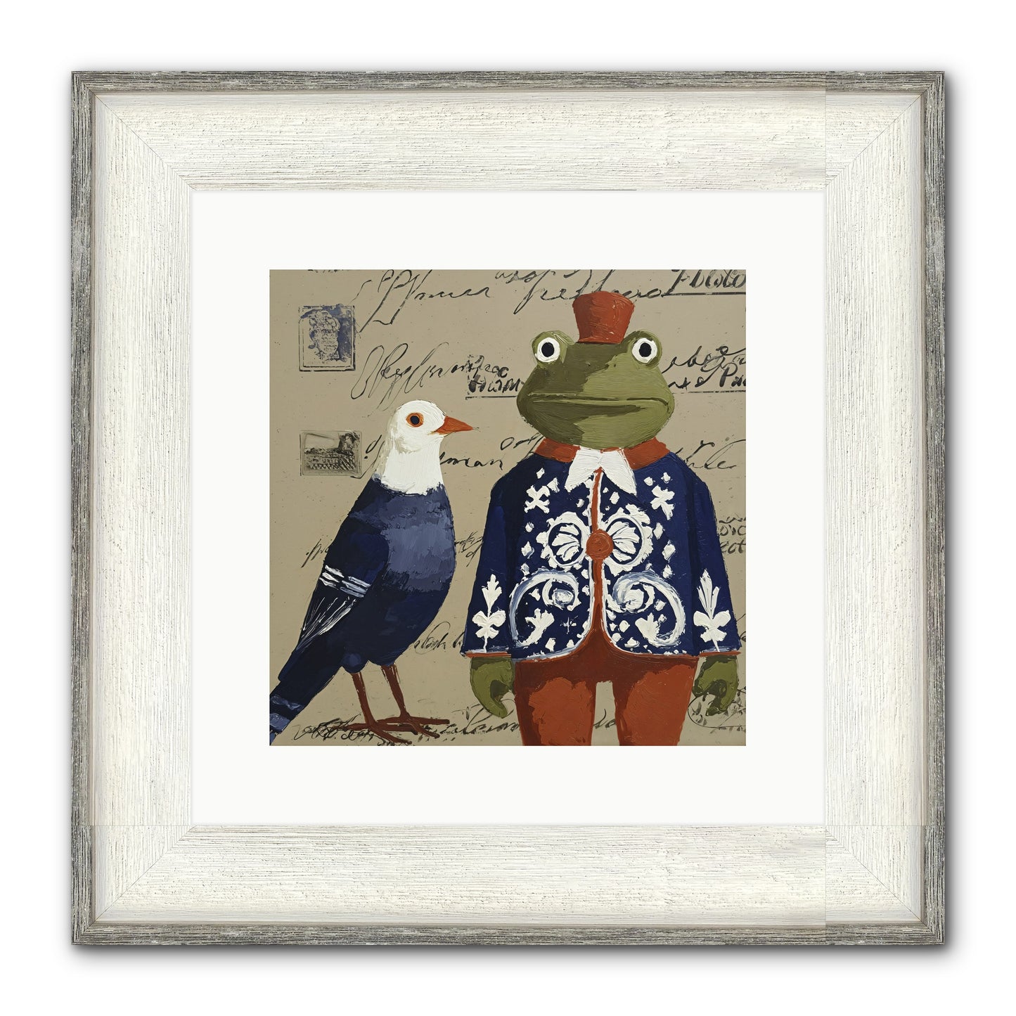 When Serendipity Enters Framed Print - Driftwood White 12x12