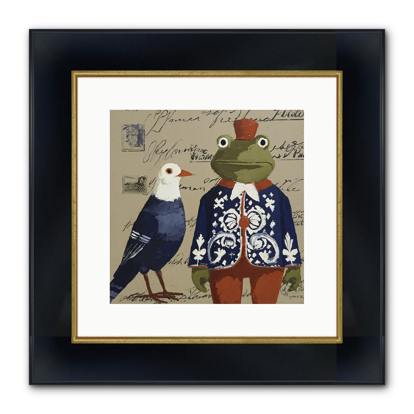 When Serendipity Enters Framed Print - Wide Black w/Gold 12x12