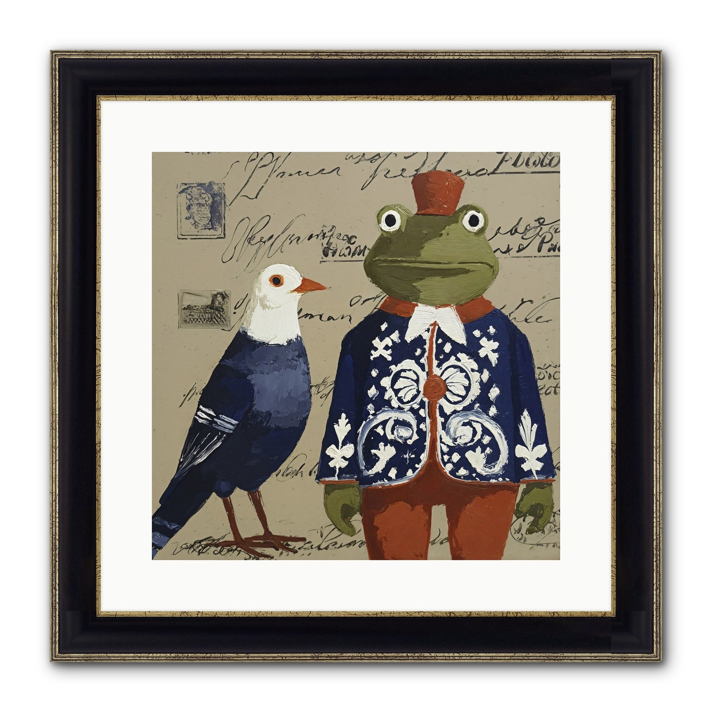 When Serendipity Enters Framed Print - Black & Gold 16x16