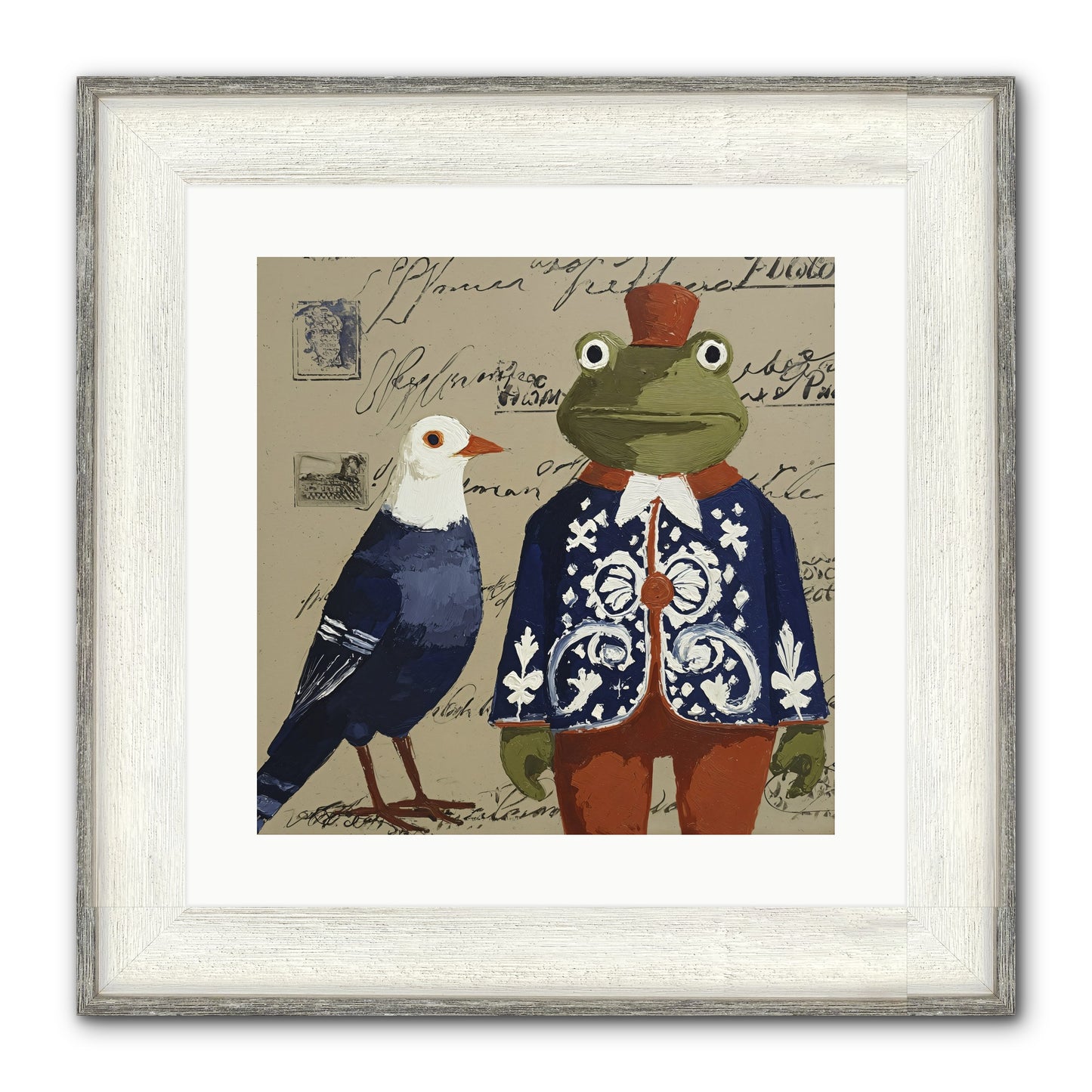 When Serendipity Enters Framed Print - Driftwood White 16x16