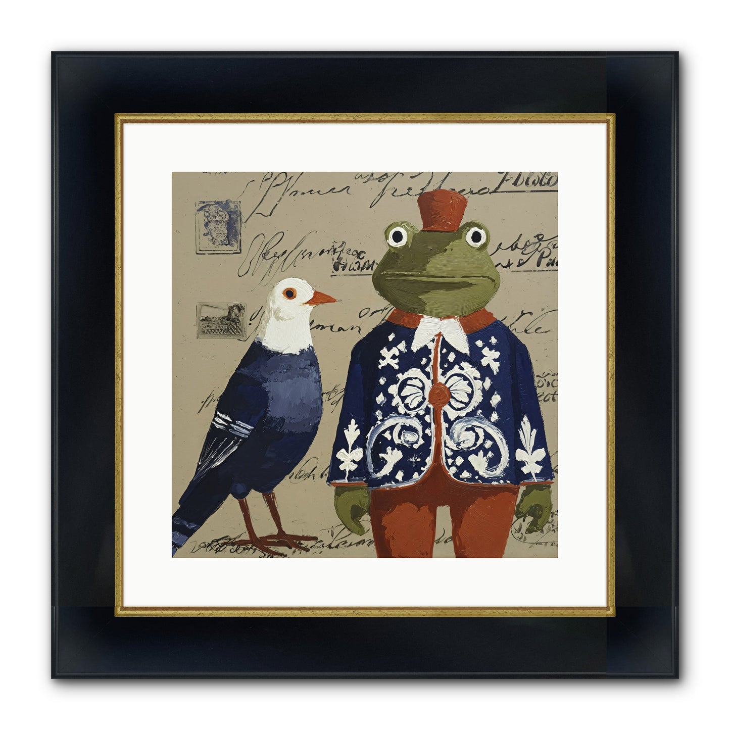 When Serendipity Enters Framed Print - Wide Black w/Gold 16x16