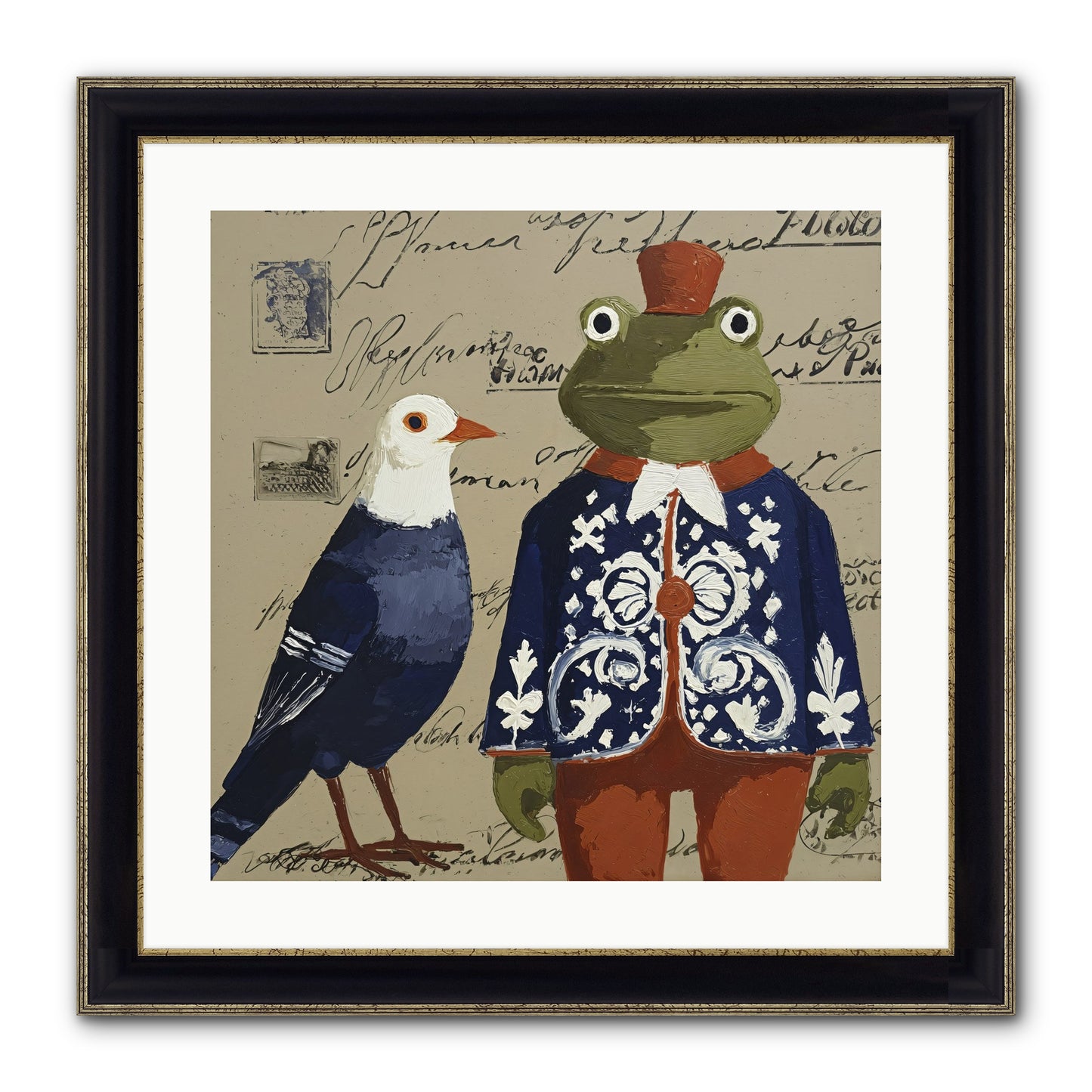 When Serendipity Enters Framed Print - Black & Gold 20x20