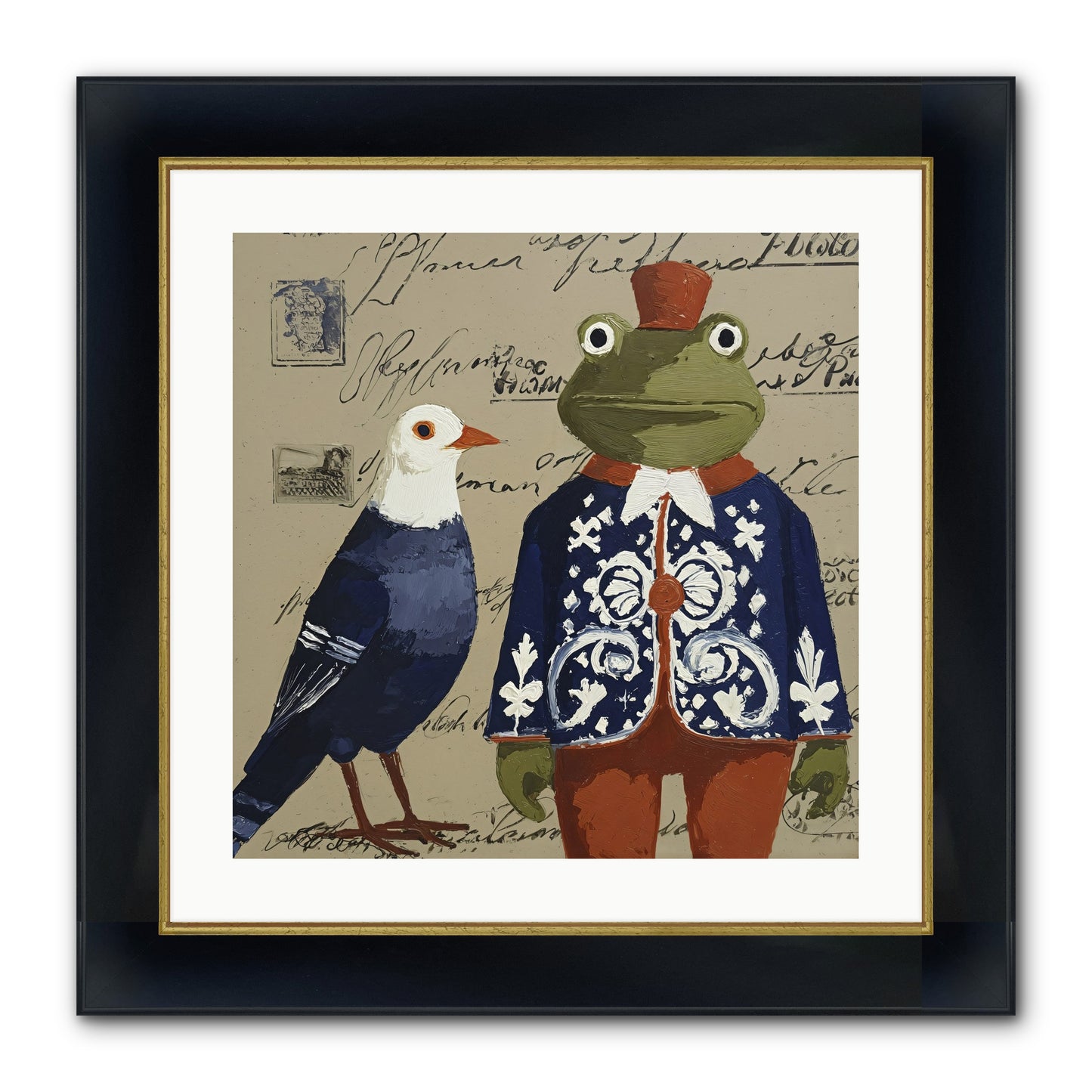 When Serendipity Enters Framed Print - Wide Black w/Gold 20x20