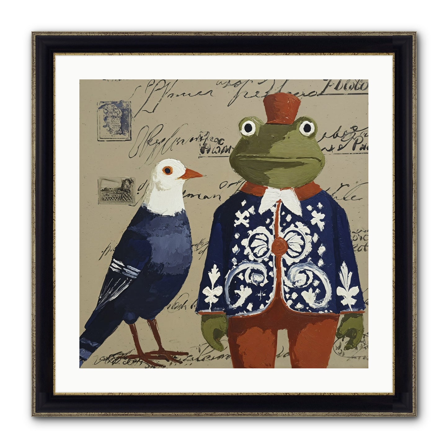 When Serendipity Enters Framed Print - Black & Gold 24x24