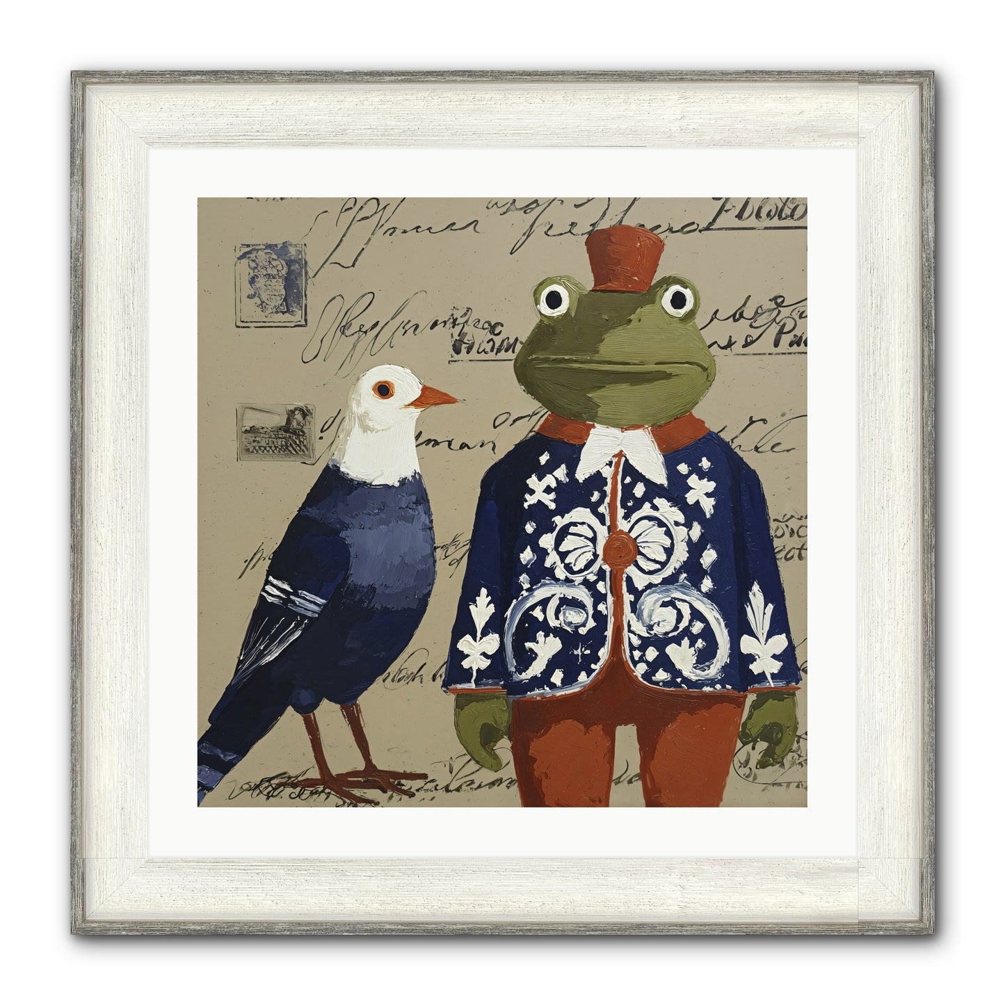 When Serendipity Enters Framed Print - Driftwood White 24x24