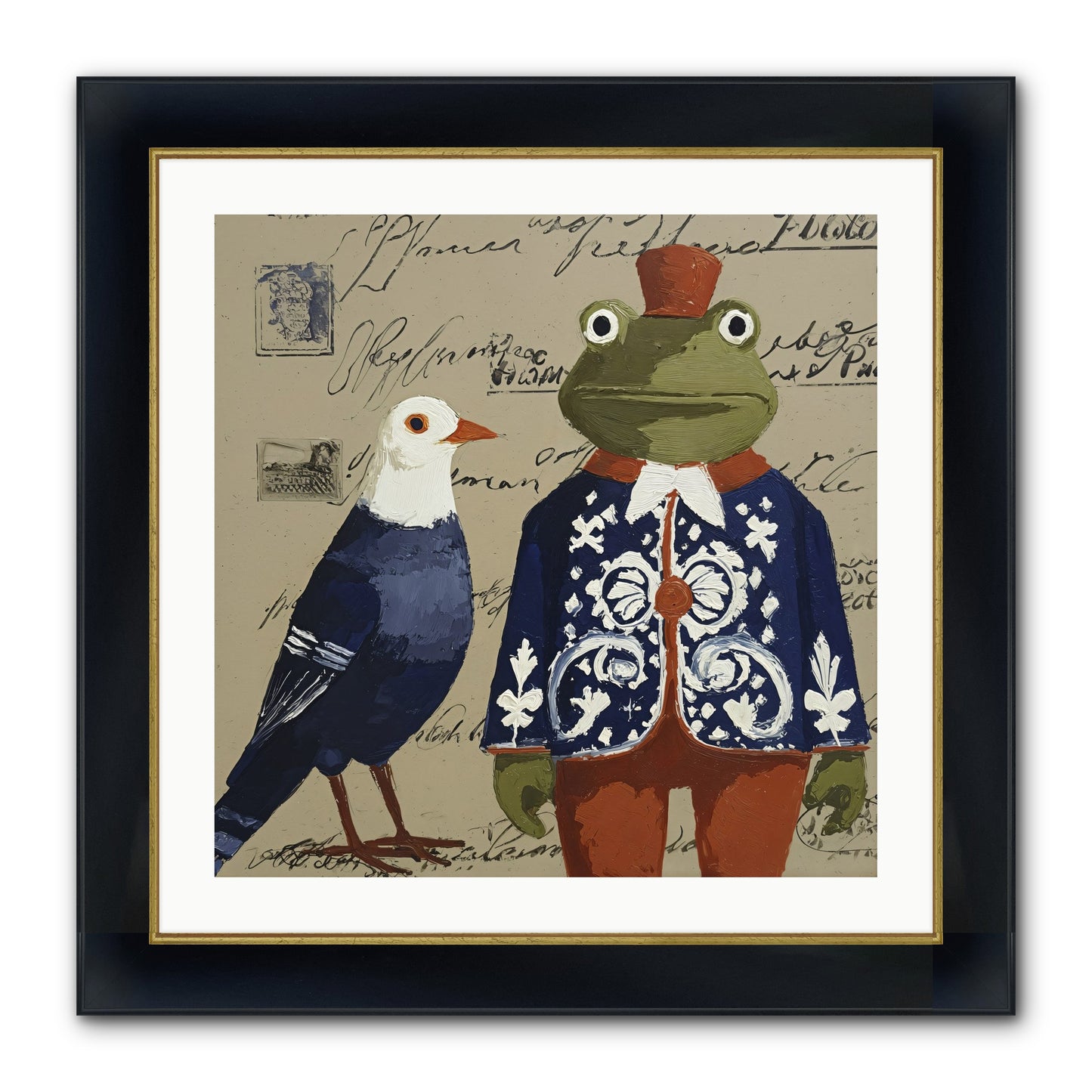 When Serendipity Enters Framed Print - Wide Black w/Gold 24x24