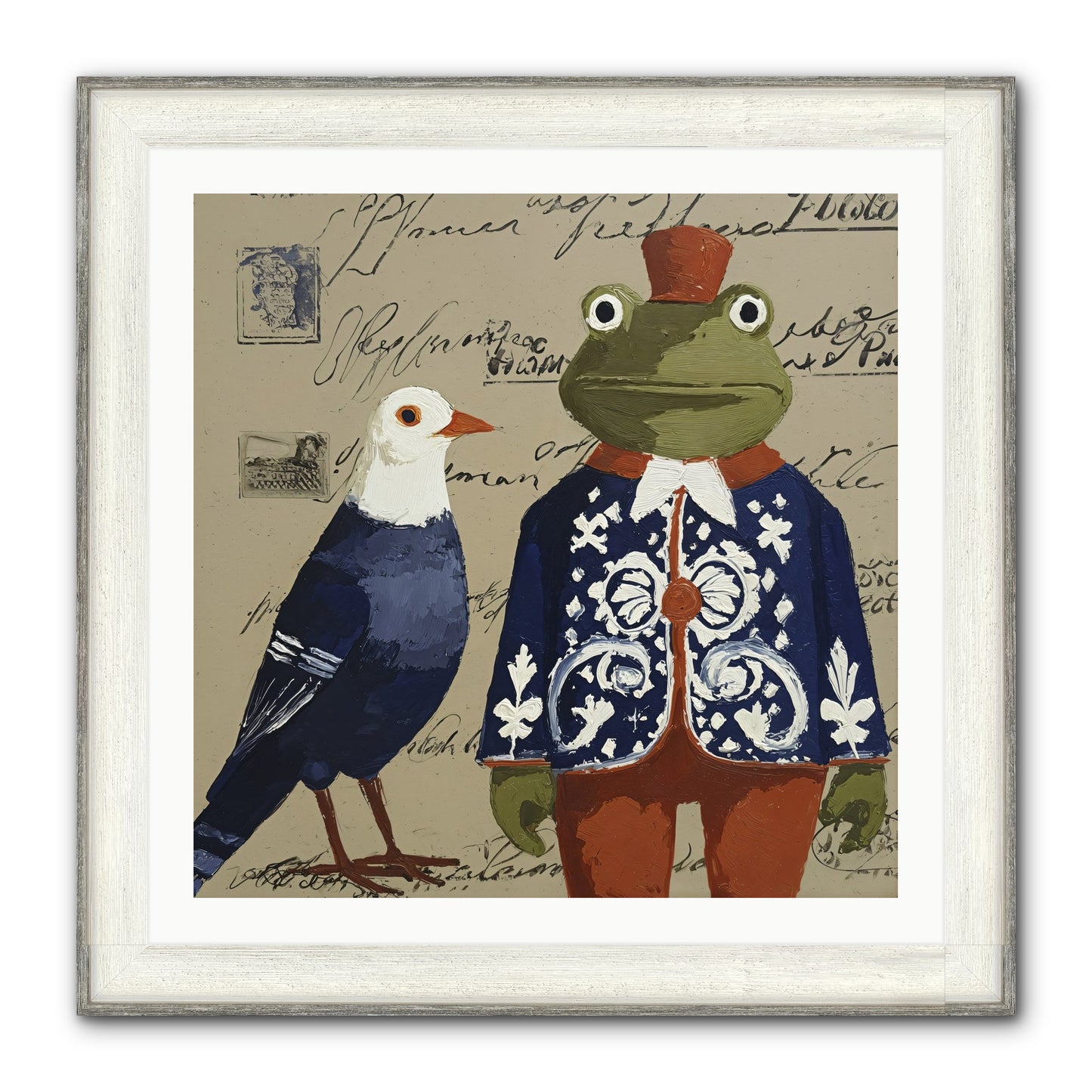 When Serendipity Enters Framed Print - Driftwood White 30x30