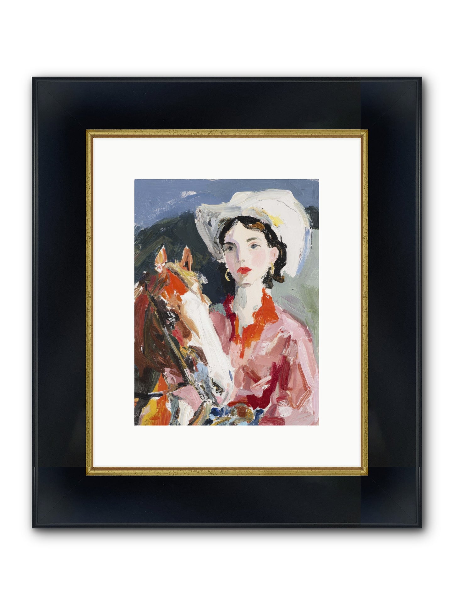 When Shadows Stretched Framed Print - Wide Black w/Gold 9x12
