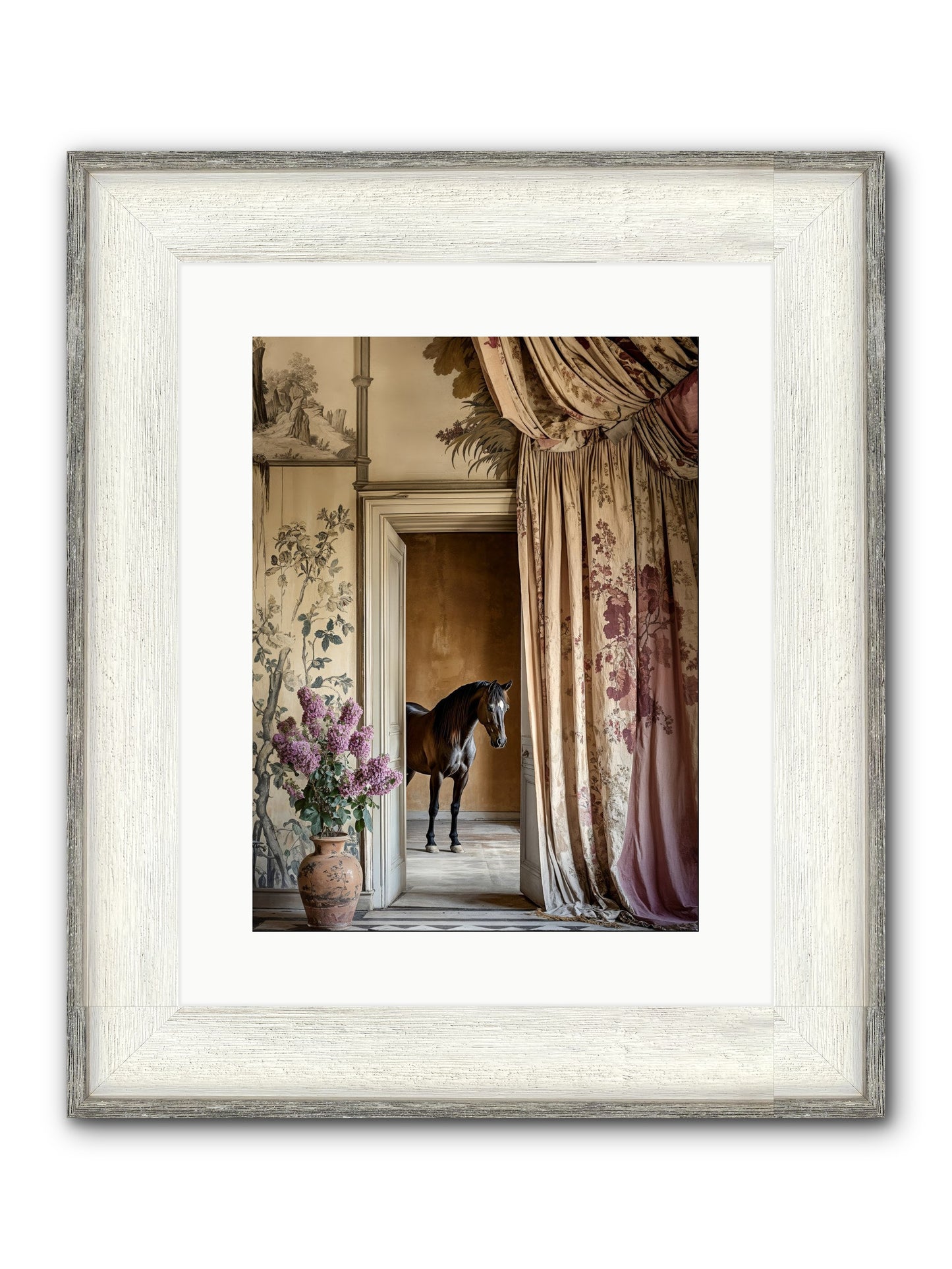 When Shadows Wore Horseshoes Framed Print - Driftwood White 12x16