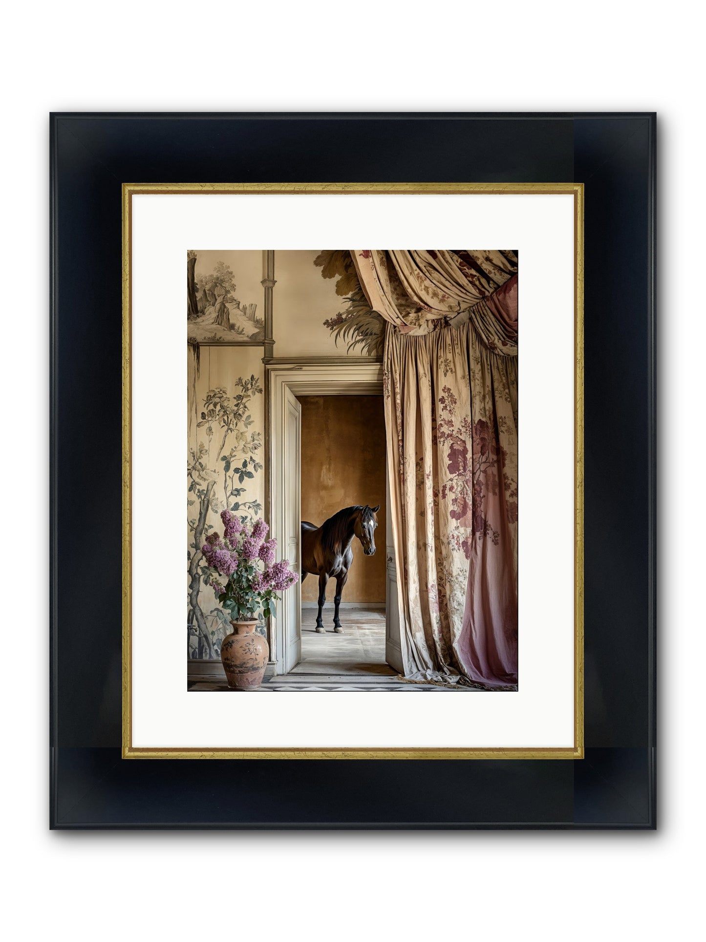 When Shadows Wore Horseshoes Framed Print - Wide Black w/Gold 12x16