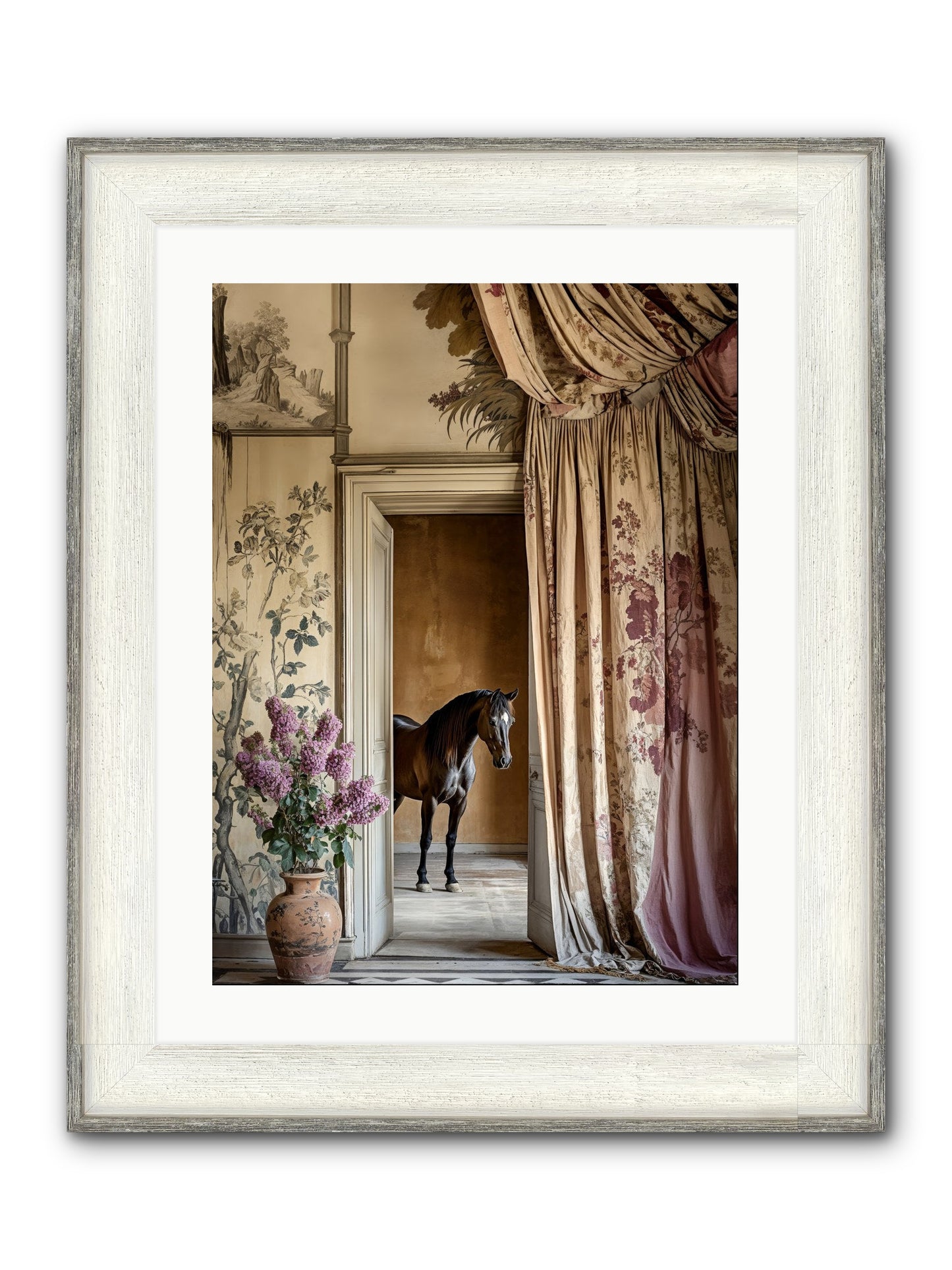 When Shadows Wore Horseshoes Framed Print - Driftwood White 18x24