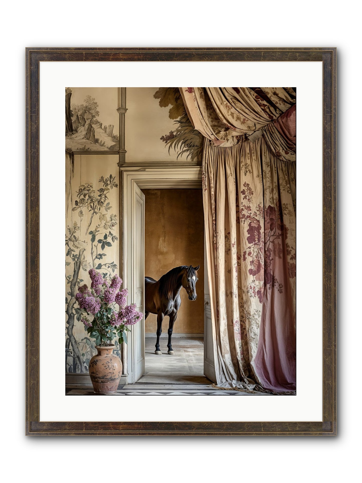 When Shadows Wore Horseshoes Framed Print - Slimwoods Black/Gold 18x24