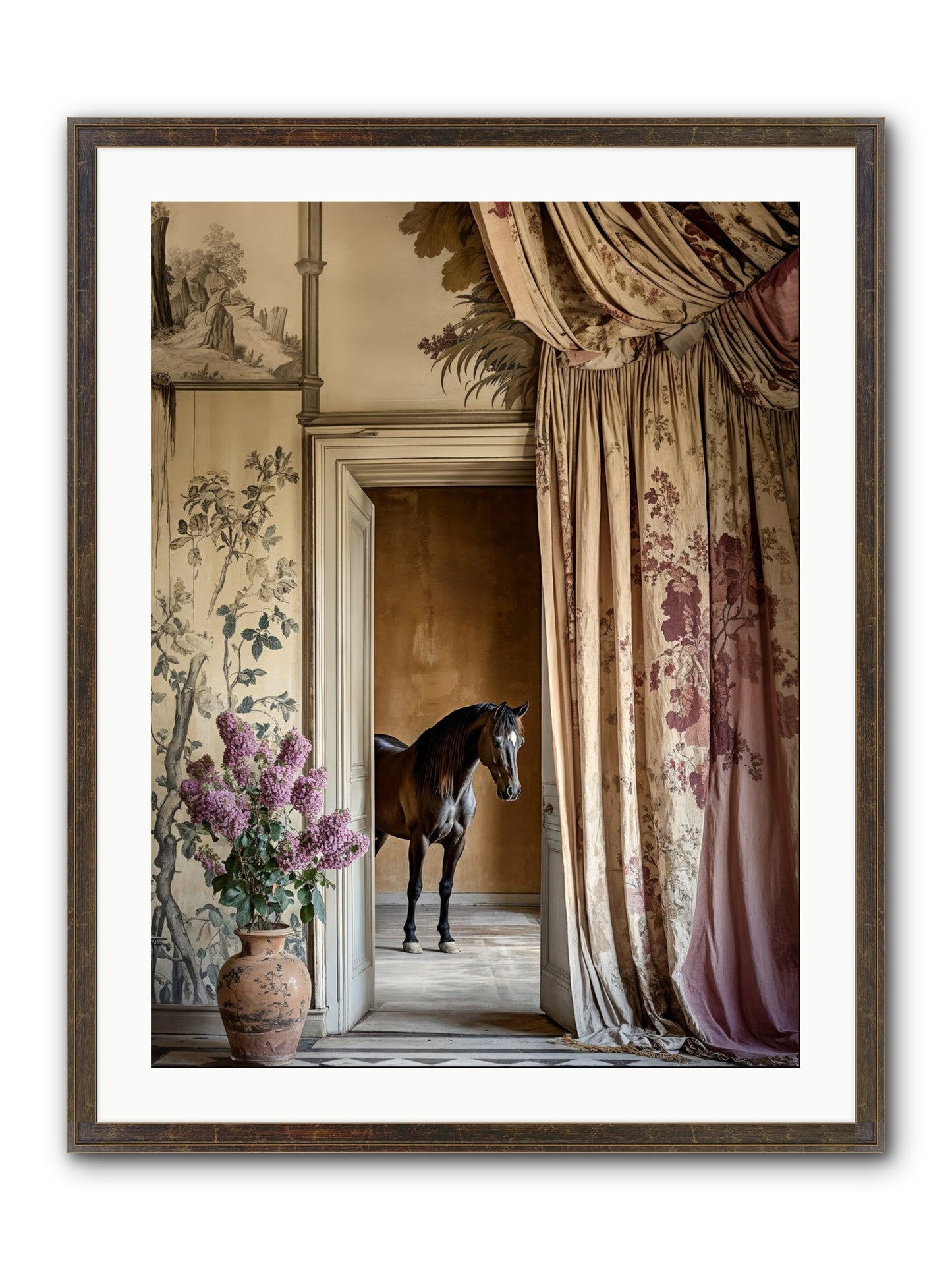 When Shadows Wore Horseshoes Framed Print - Slimwoods Black/Gold 24x32