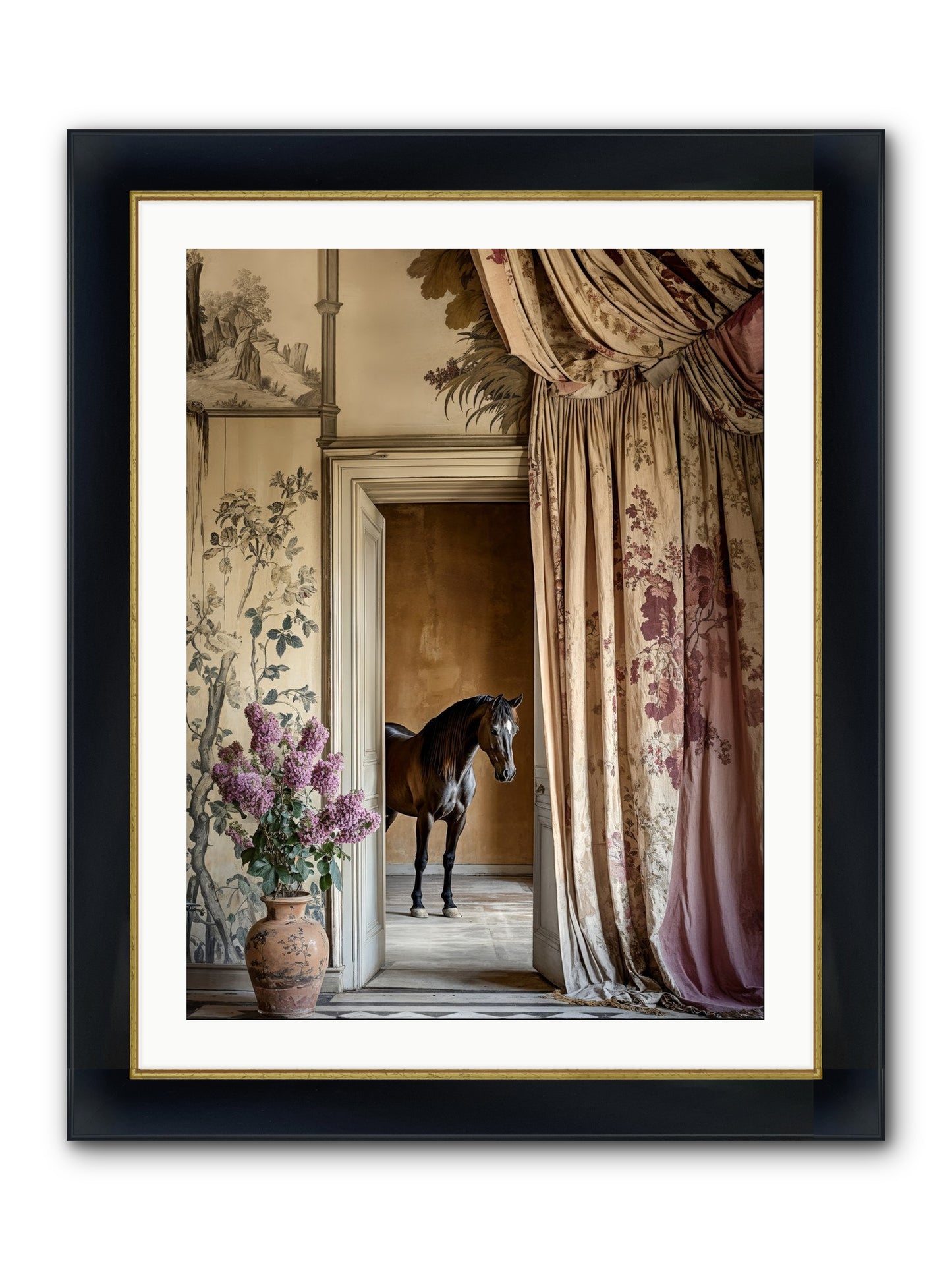 When Shadows Wore Horseshoes Framed Print - Wide Black w/Gold 24x32