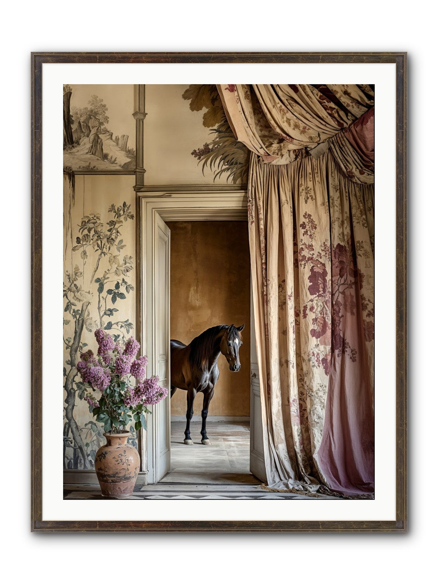 When Shadows Wore Horseshoes Framed Print - Slimwoods Black/Gold 30x40